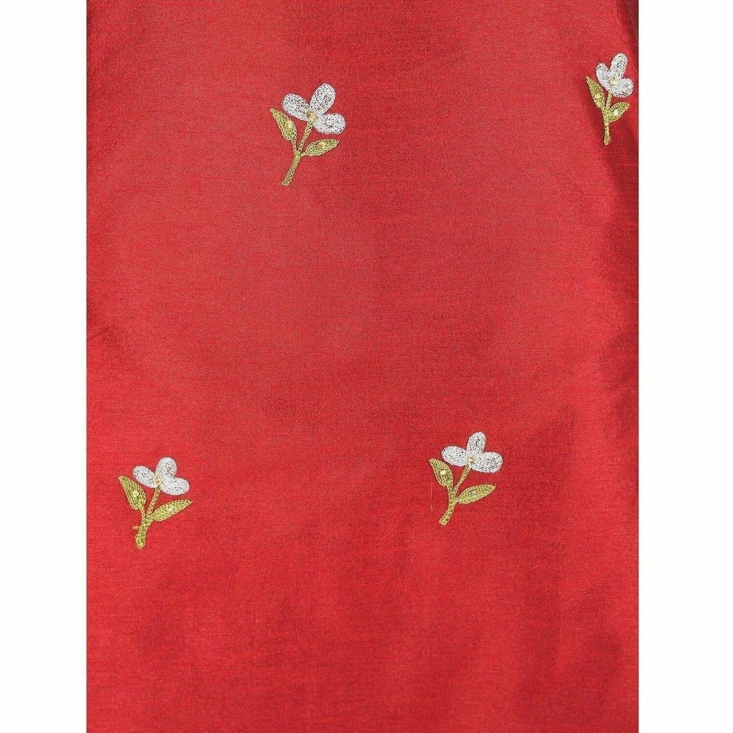 Cheera Women's Beautiful Hand Embroidered Motif All-Over Straight Silk Kurta (CH070K)