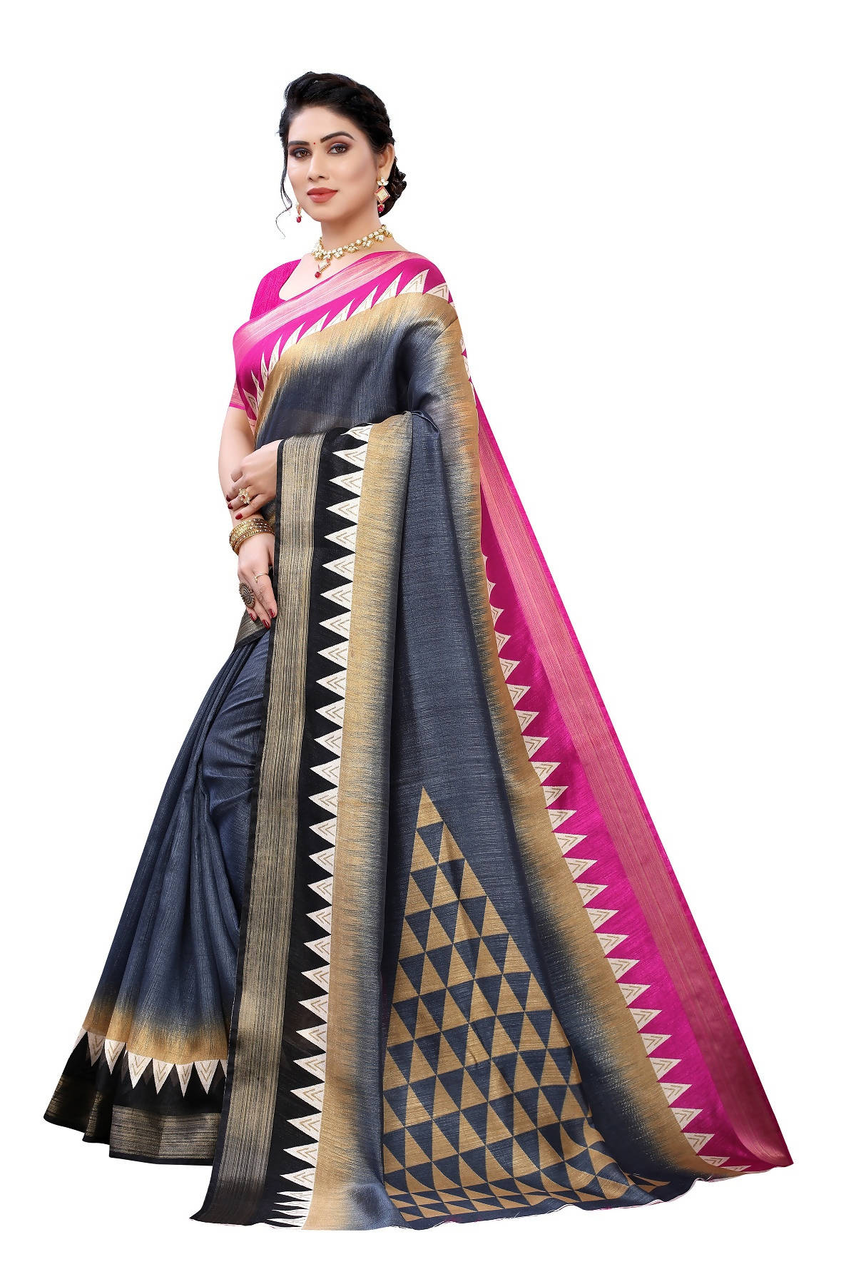 Vamika Grey Linen Jari Border Saree (GUNJAN GREY)