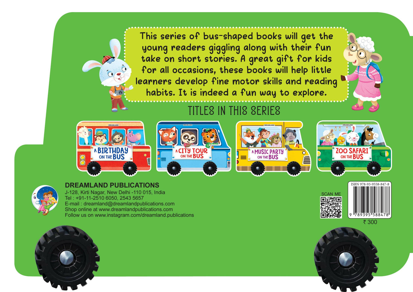 Dreamland Zoo Safari on the Bus- A Shaped Board book with Wheels : Children Picture Board Book