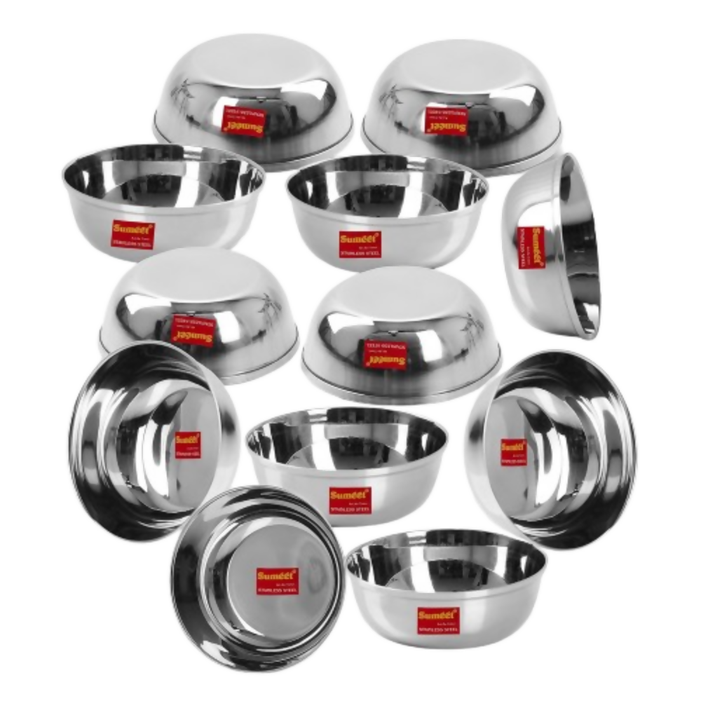 Sumeet Stainless Steel Heavy Gauge Bowl/Wati set with Mirror Finish