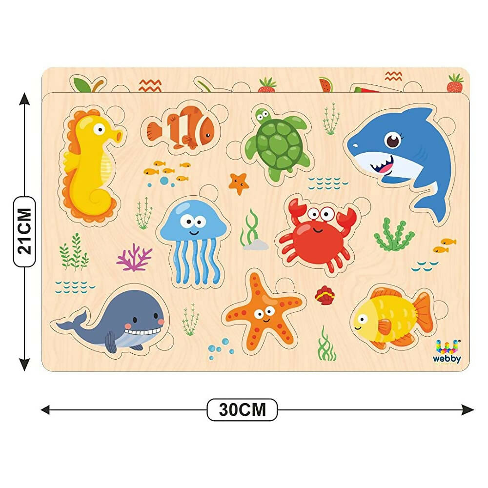 Webby Wooden Educational Puzzle for Preschool Kids- Set of 6