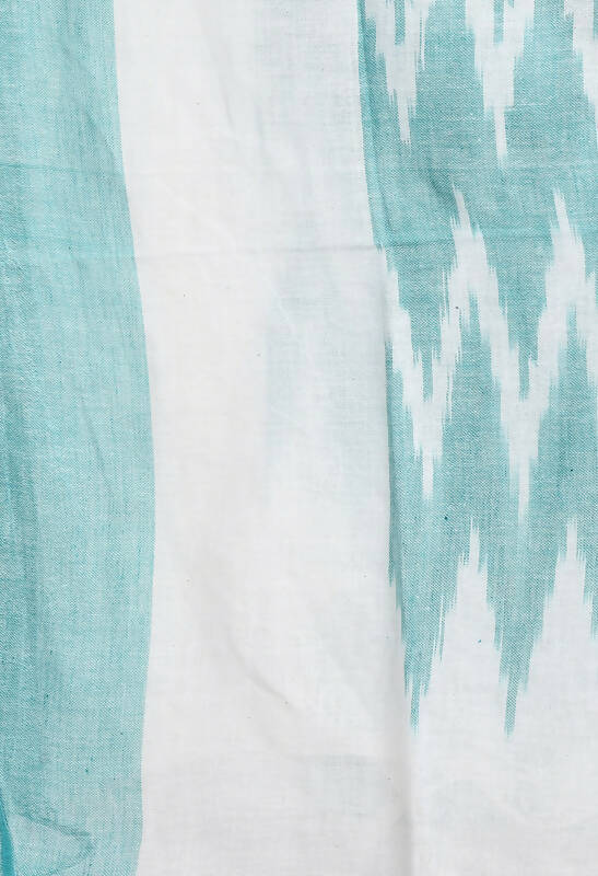 Mominos Fashion Moeza Women's Handloom Cotton Ikkat Sea Green Dupatta