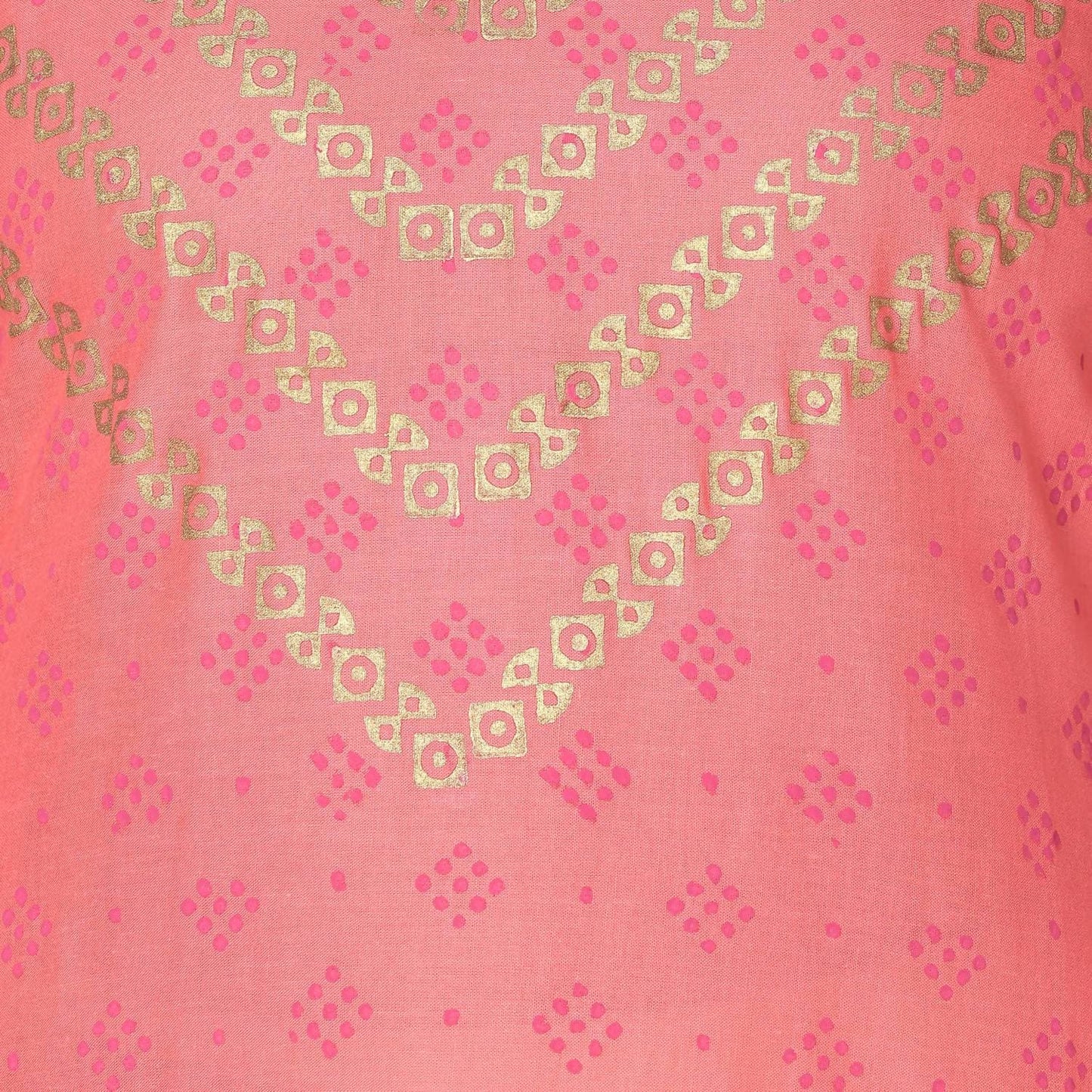 Cheera Hand Block Print Pitch & Skin Color Straight Kurta With Palazzo (MAAI-072K)