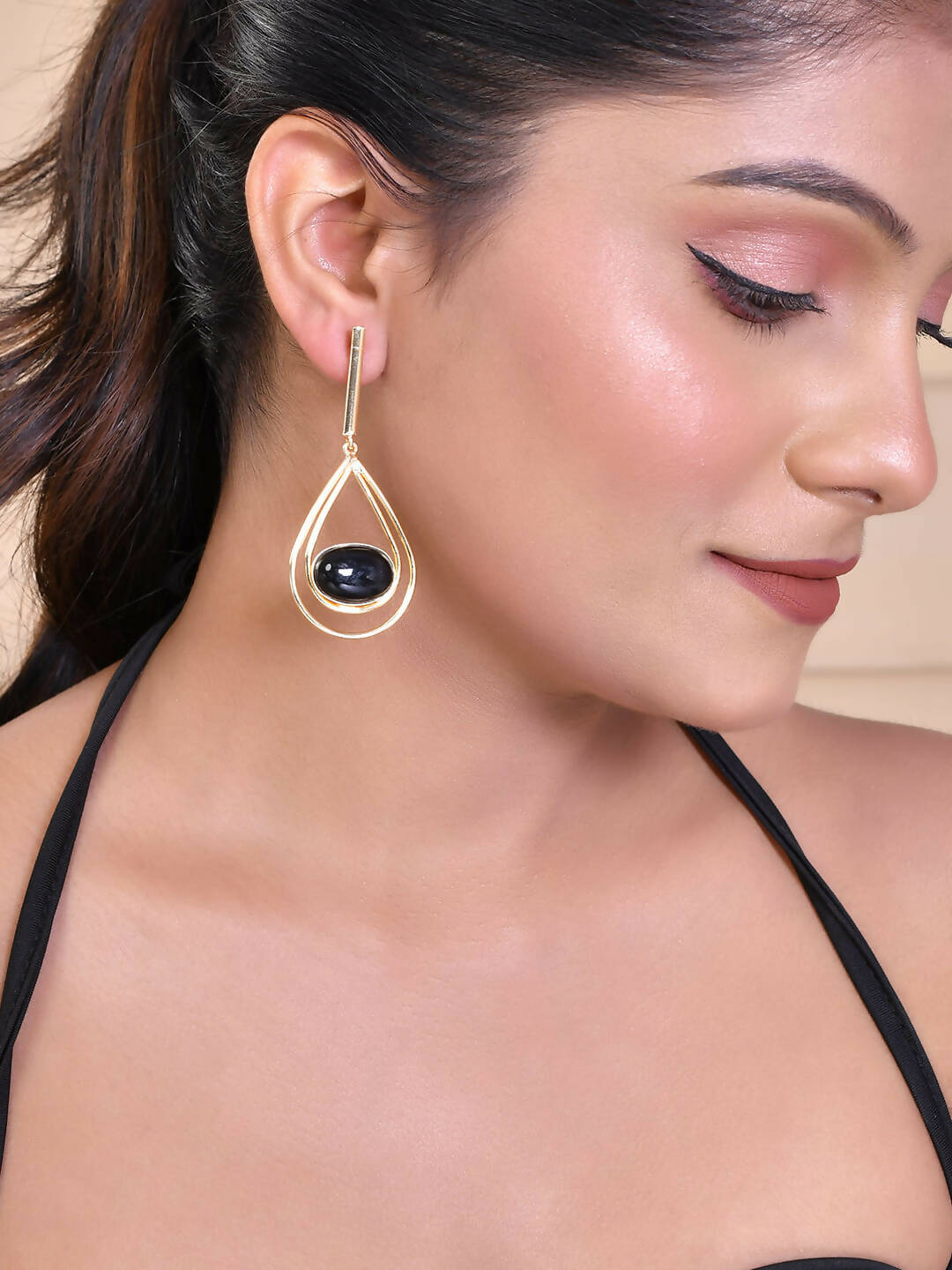 VOJ Women Gold Color stainless steel Earrings