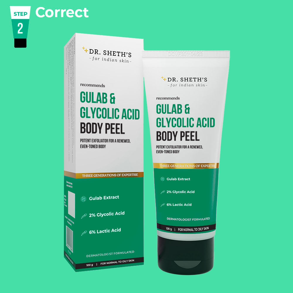 Dr. Sheth’s Gulab & Glycolic Acid Body Peel - 100 gms