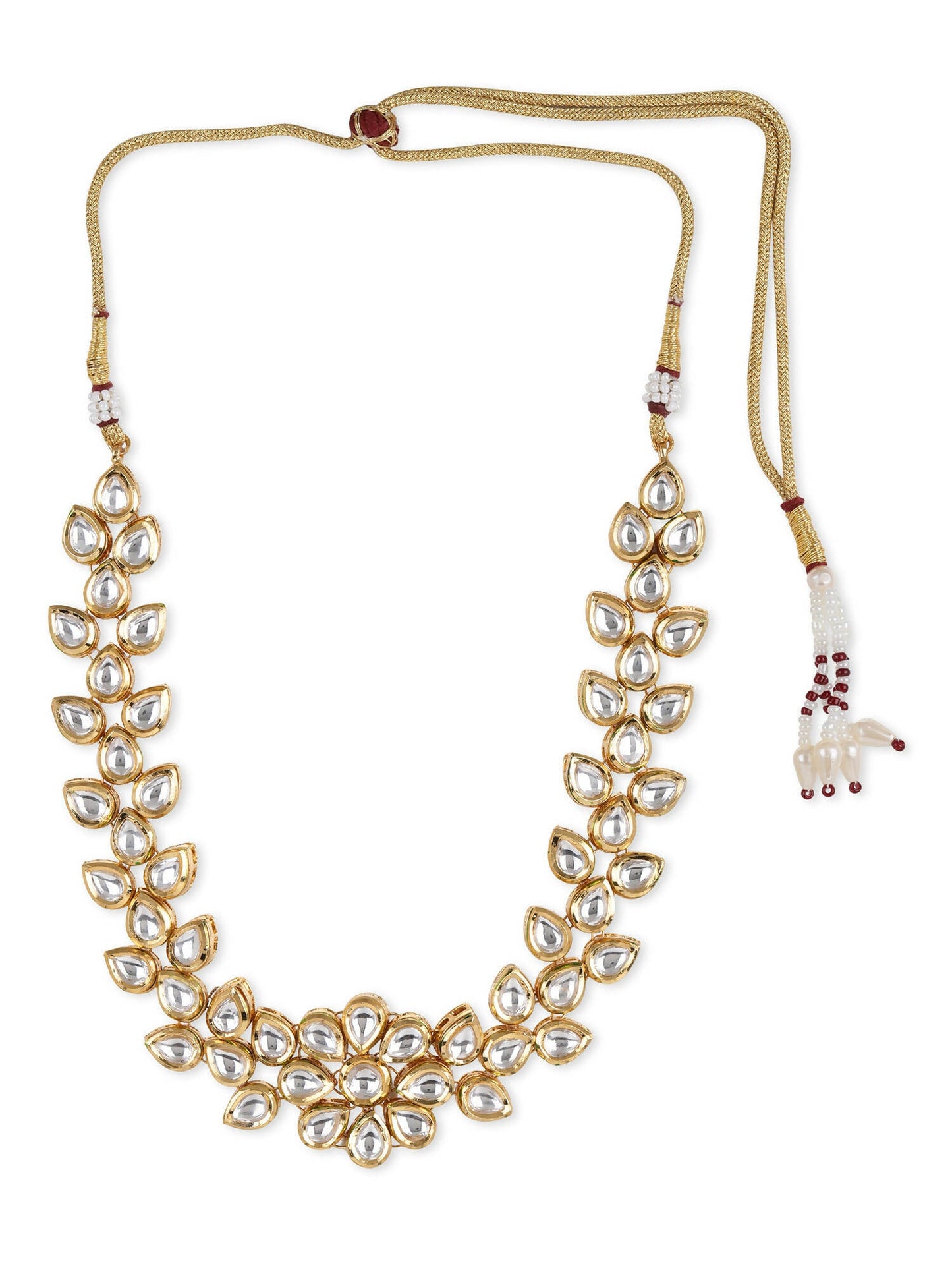 White Brass Gold-Polished Necklace - Ruby Raang