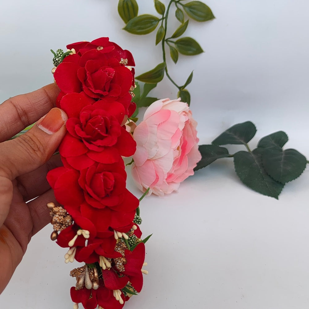 Red Bridal Flower Hair Accessories