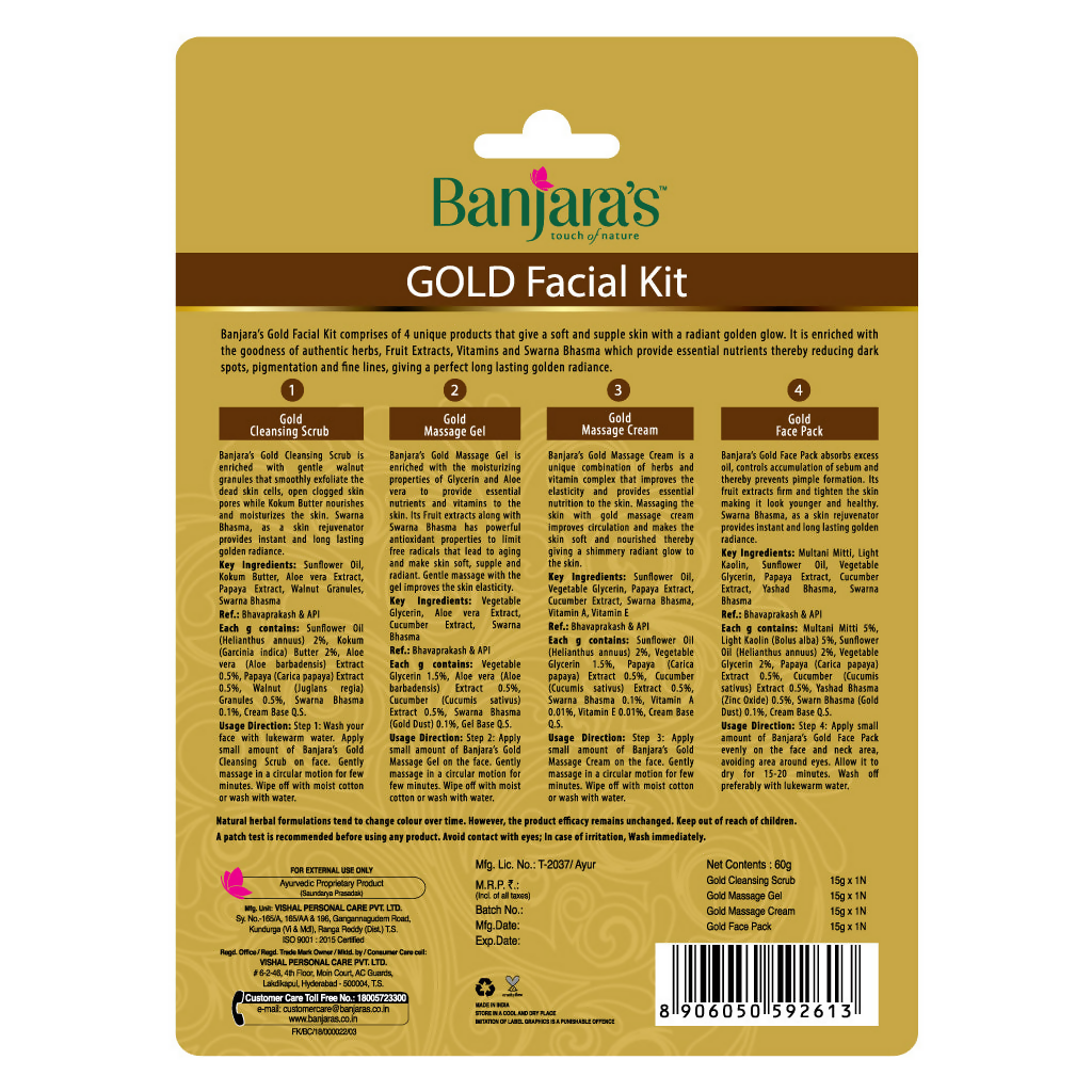 Banjara's Gold Facial kit