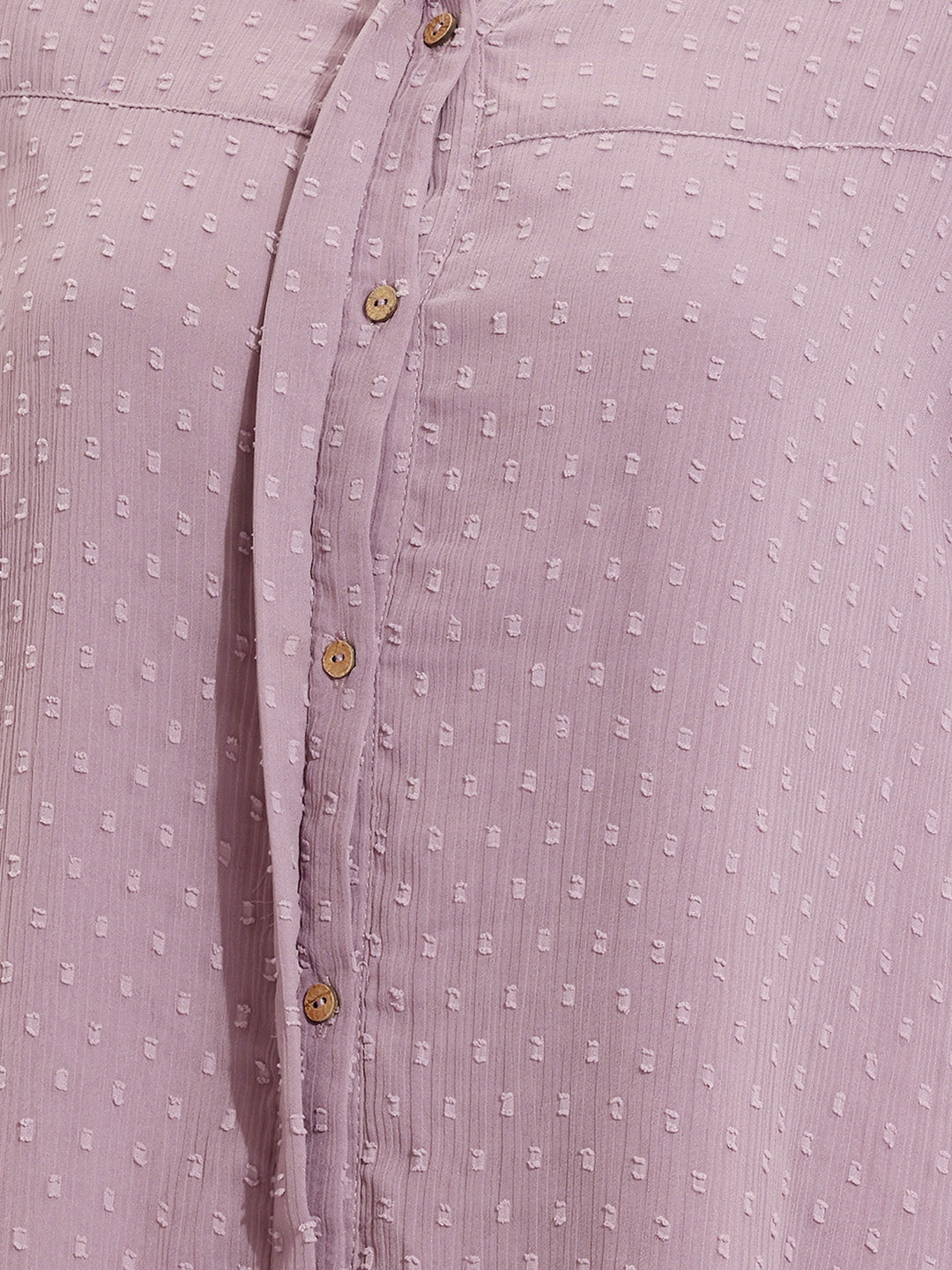 Janasya Lavender A-Line Dobby Chiffon Tunic