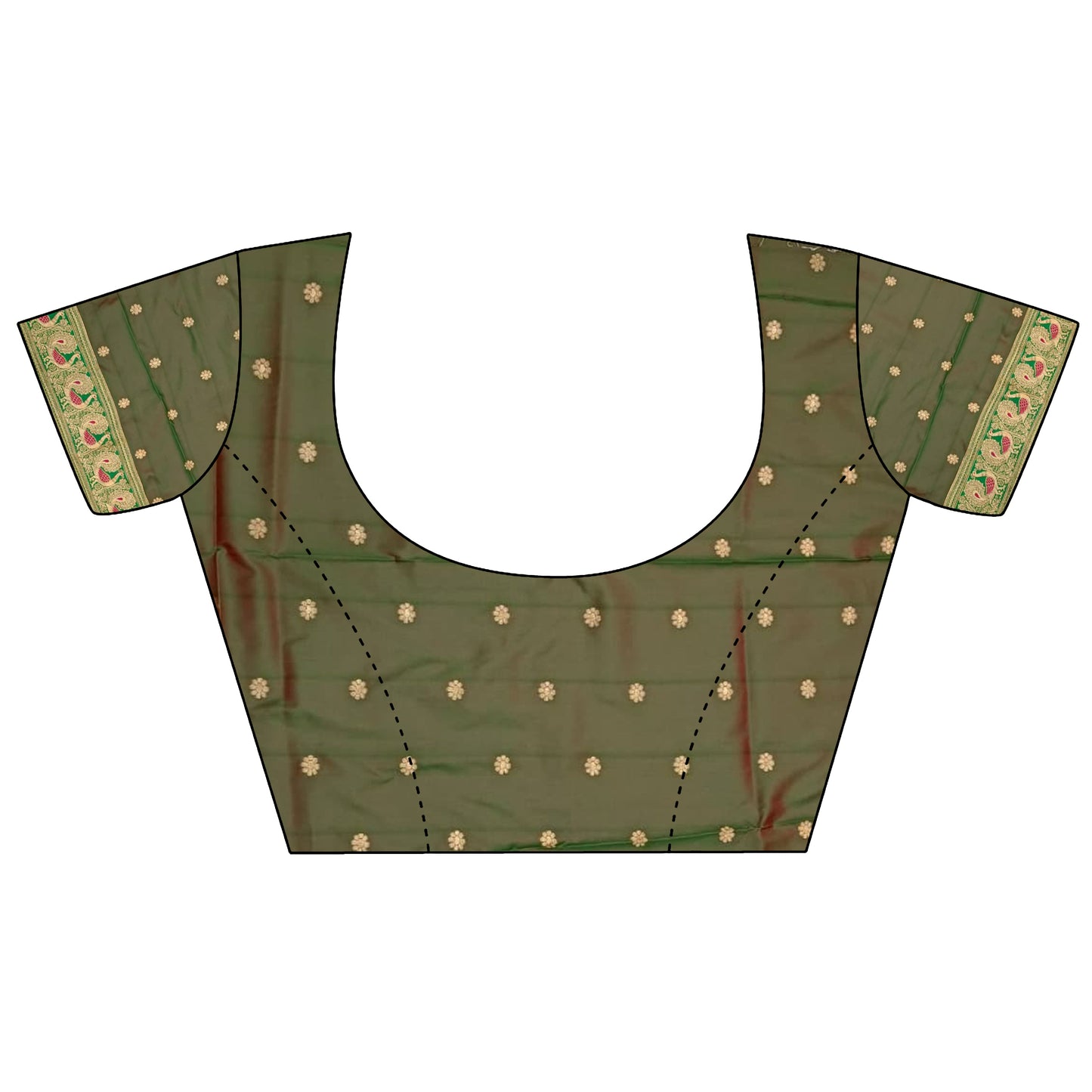 Elora Red Soft Silk Floral Butta Zari Weaving Banarasi With Peacock Zari Weaving Border