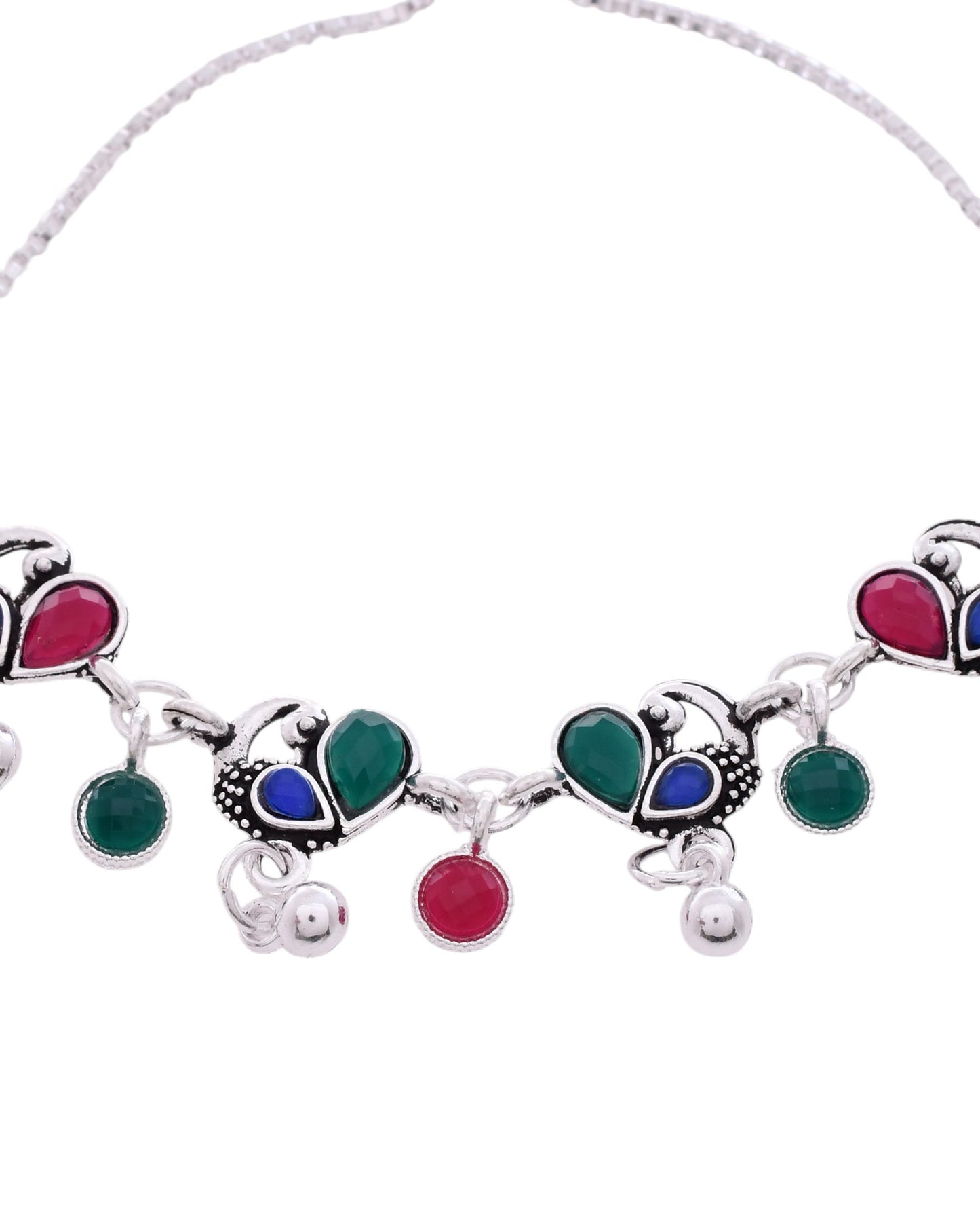 Jewels Nest Stylish Silver-Plated Designer Anklet