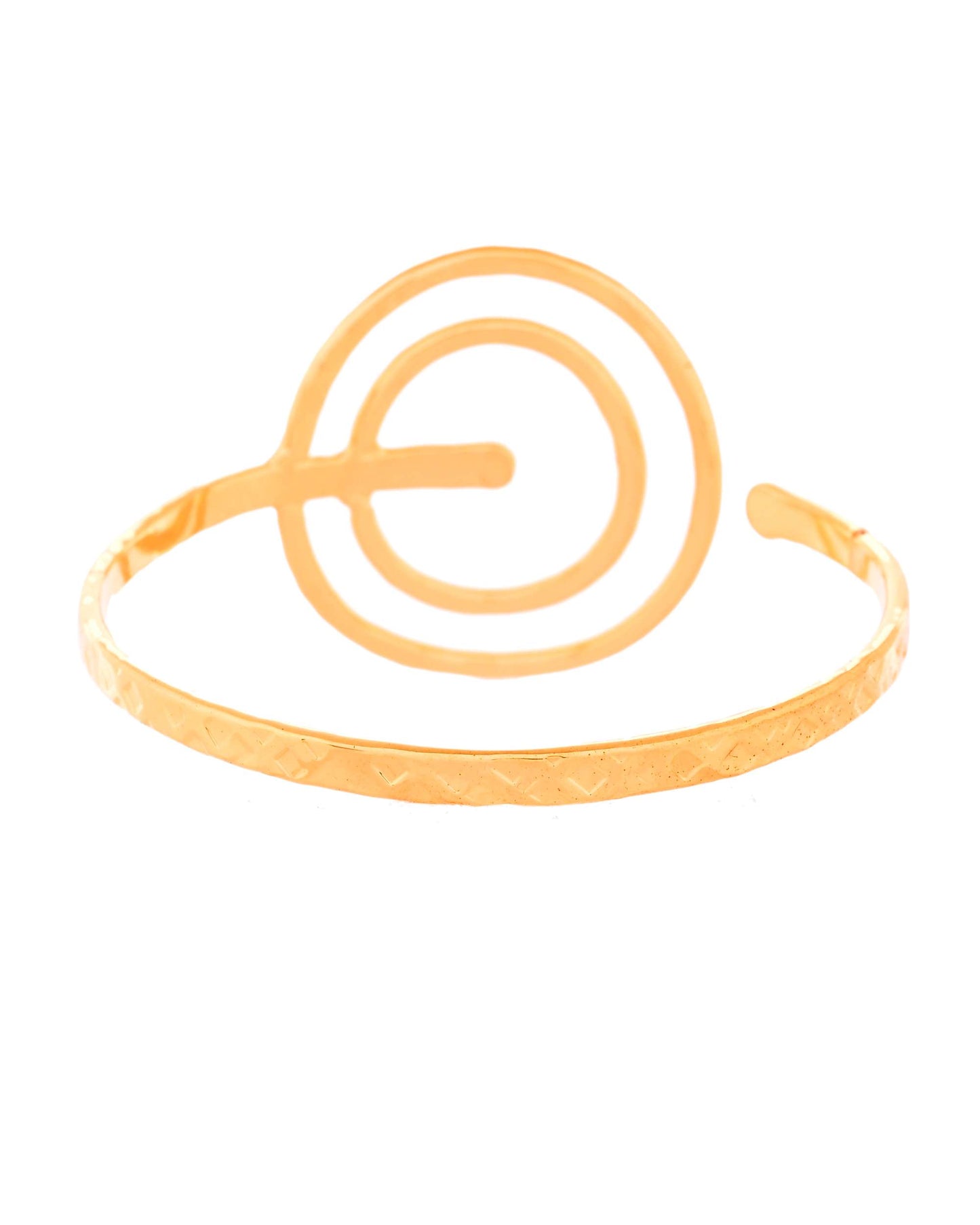 Jewels Nest Contemporary Wave Design Gold Open Cuff Bracelet