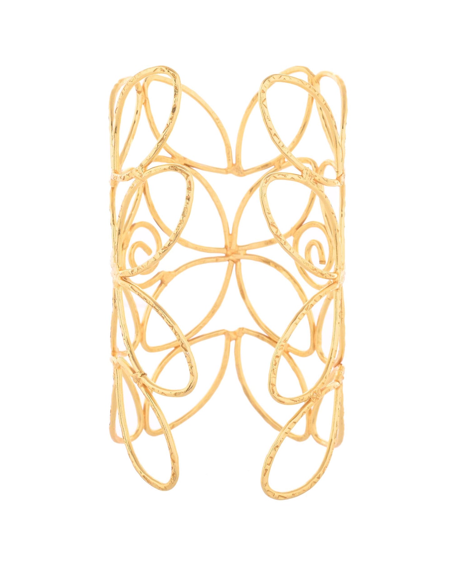 Jewels Nest Statement Gold Cutout Leaf Cuff Bracelet