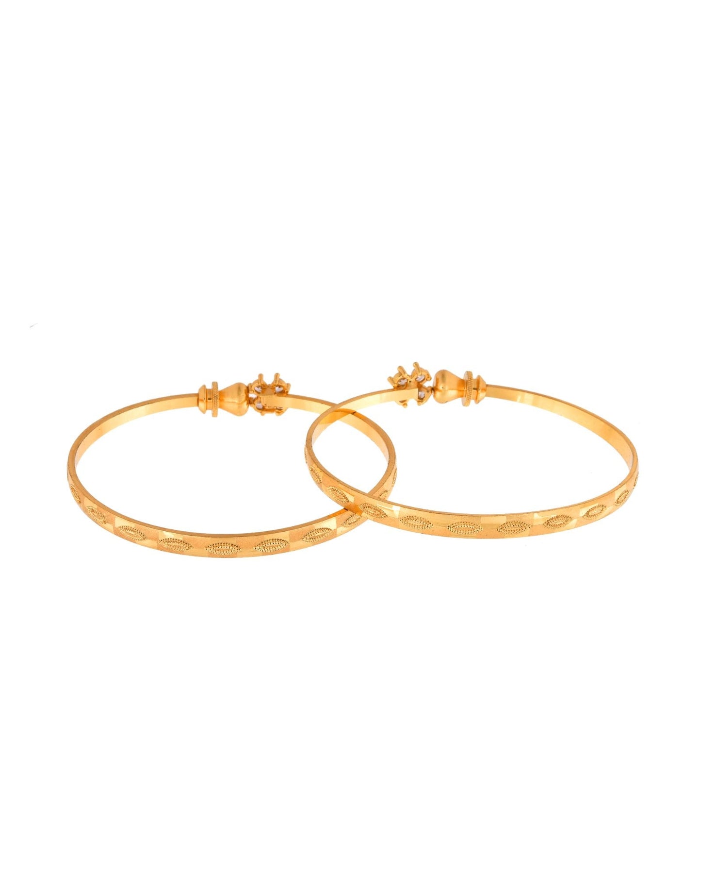 Jewels Nest Gold Plated Floral Crystal Bangles Set For Women – Elegant Party & Festive Wear