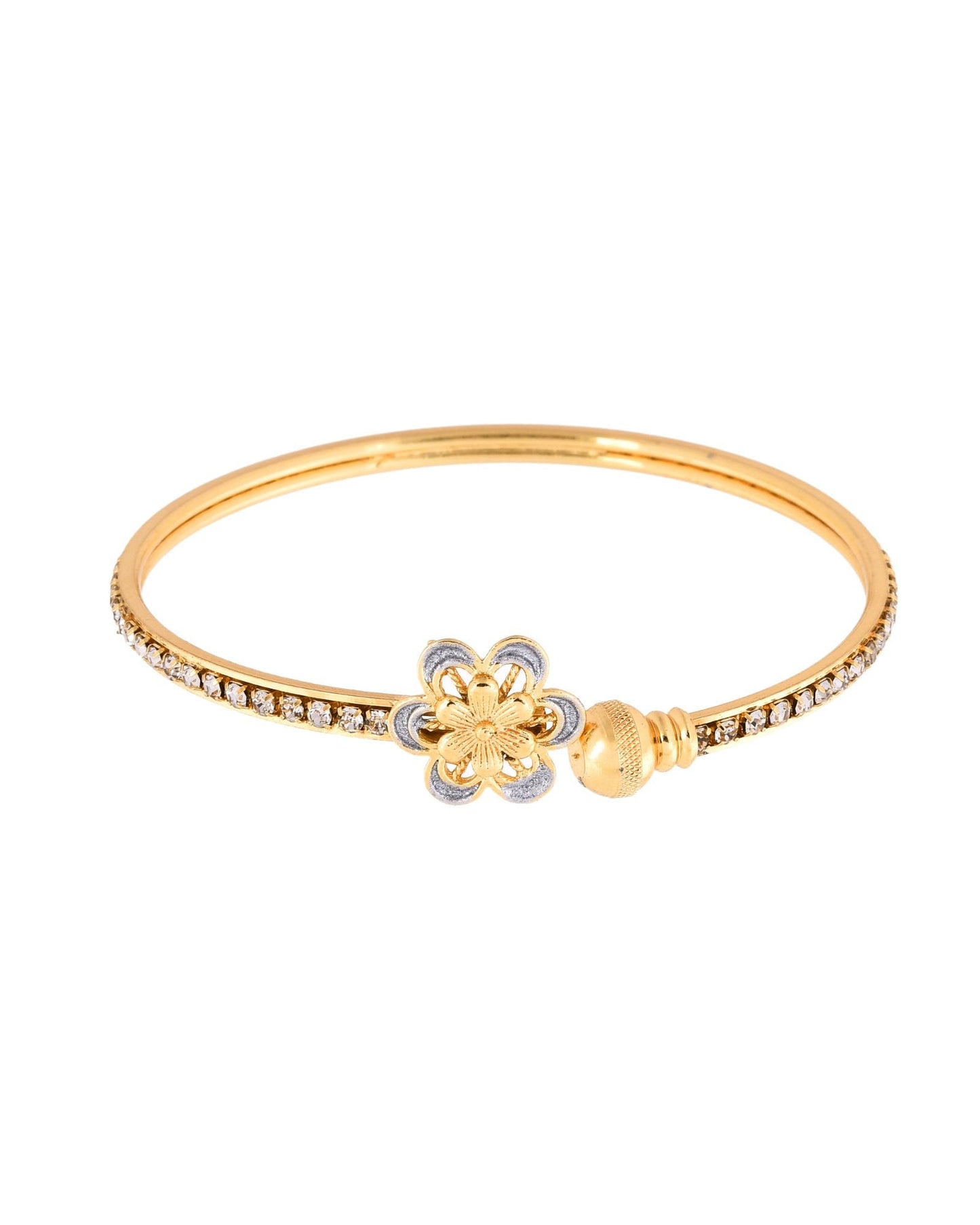 Jewels Nest Gold Plated Floral Stone Bangles Set For Women – Elegant Festive & Party Wear