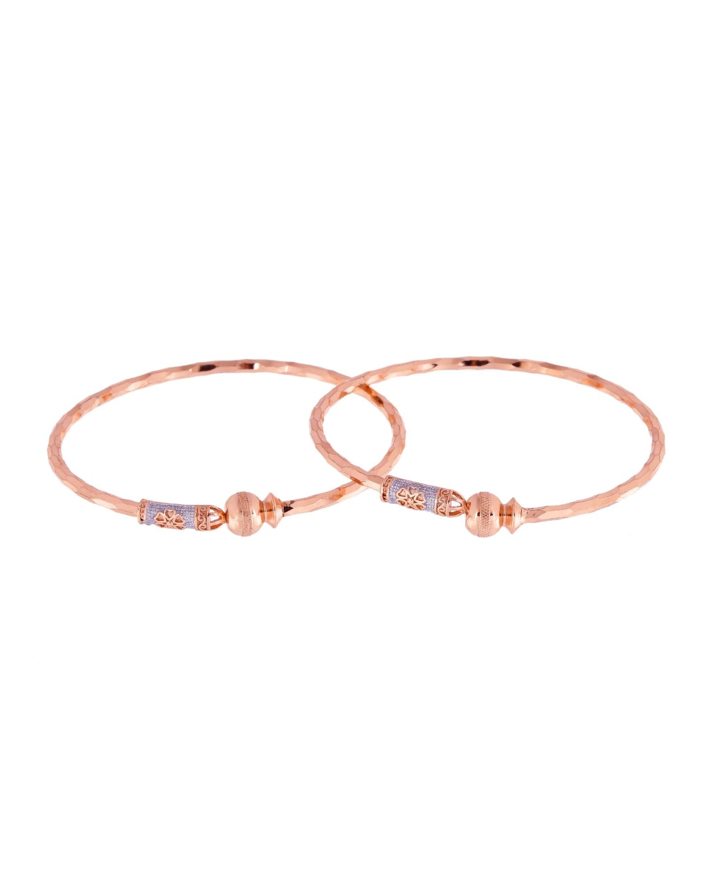 Jewels Nest Rose Gold Textured Finish Bangles For Women | Minimal Daily Wear Pair