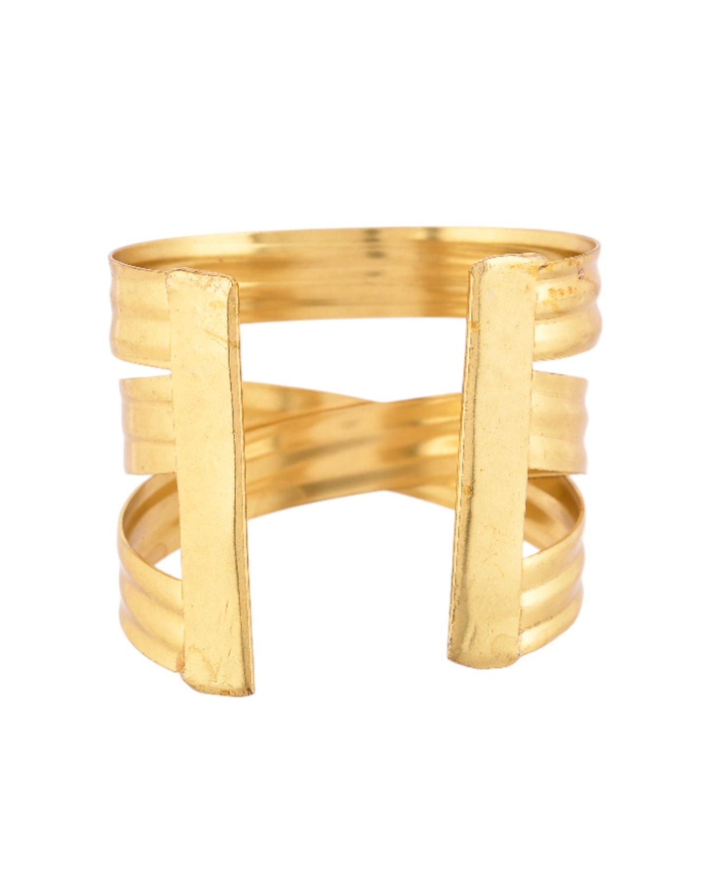 Jewels Nest Gold-Tone Layered Statement Cuff Bracelet For Women