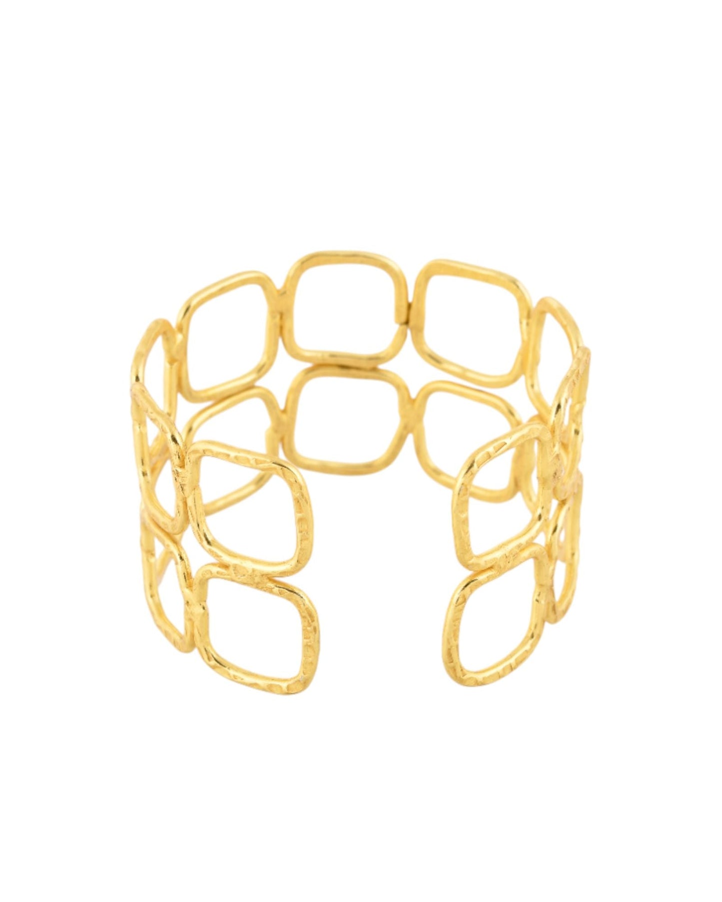 Jewels Nest Gold-Tone Geometric Link Cuff Bracelet For Women