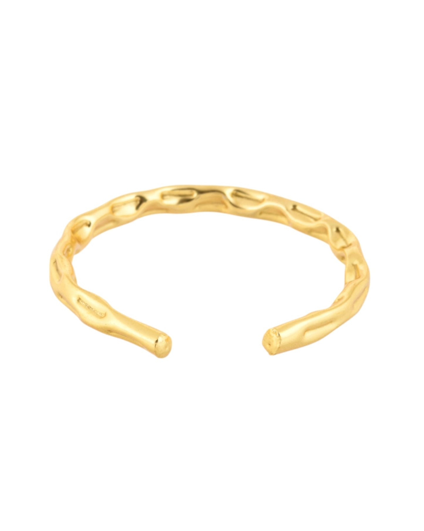 Jewels Nest Gold-Tone Textured Open Cuff Bracelet For Women