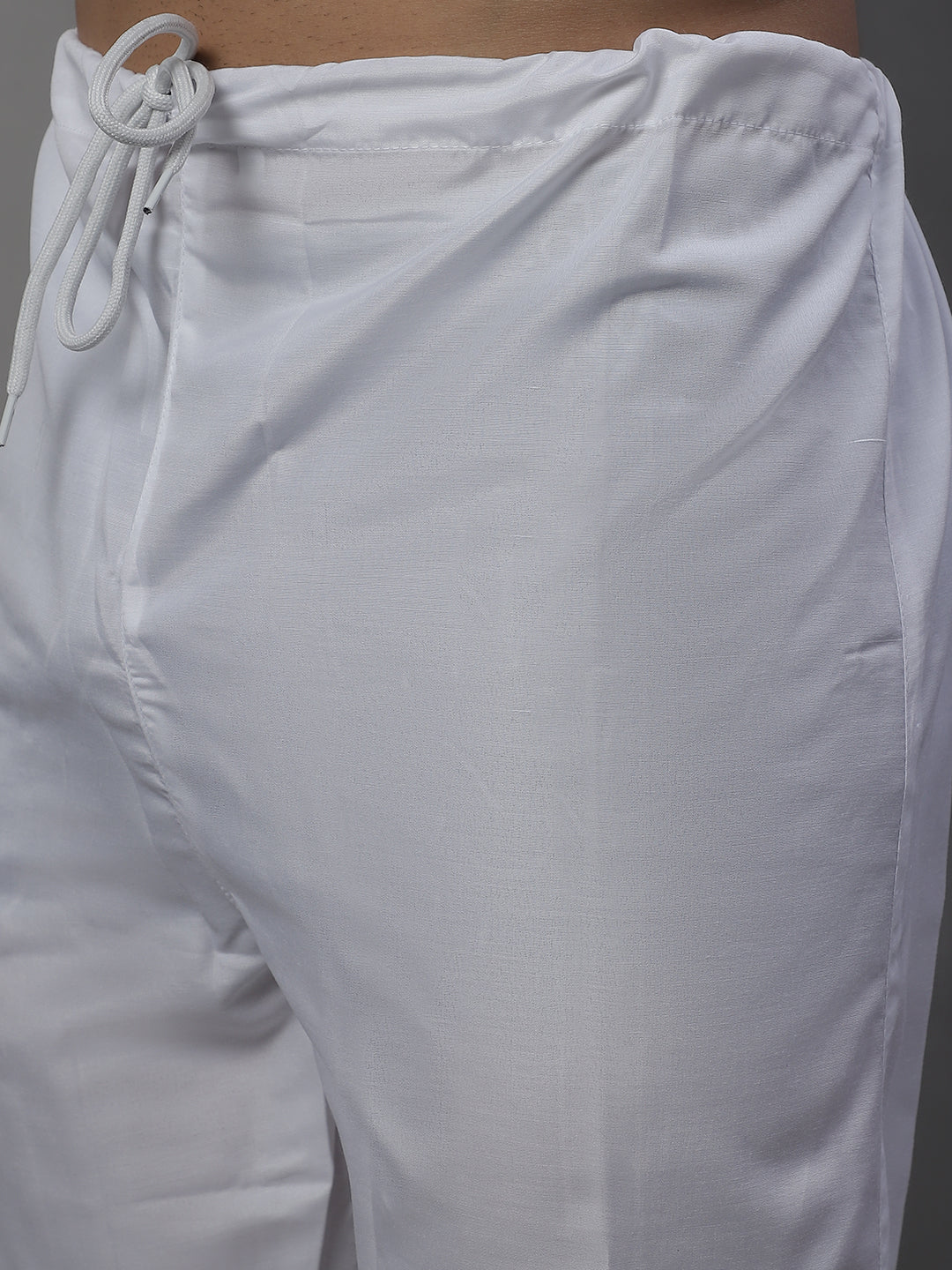 Jompers Men's White Chikankari Embroidered and Sequence Kurta with Pyjama