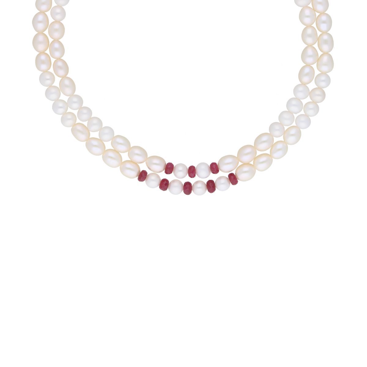 J Pearls 2 Line 5-6Mm Oval Pearl Set - Real Pearl Jewelry