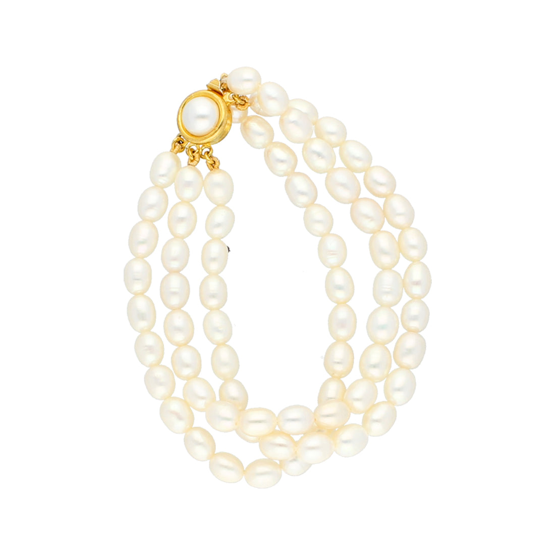 J Pearls Bunch Of 3 Line Pearl Bracelet - Real Pearl Jewelry