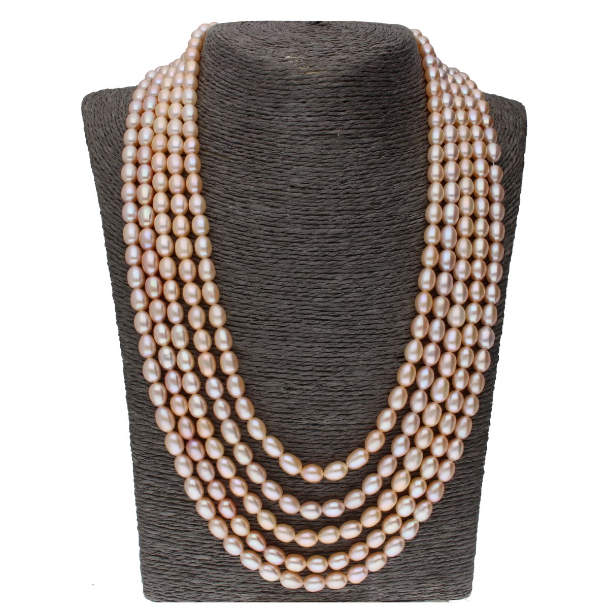 J Pearls 5 Line Oval Pearl Set - Real Pearl Jewelry