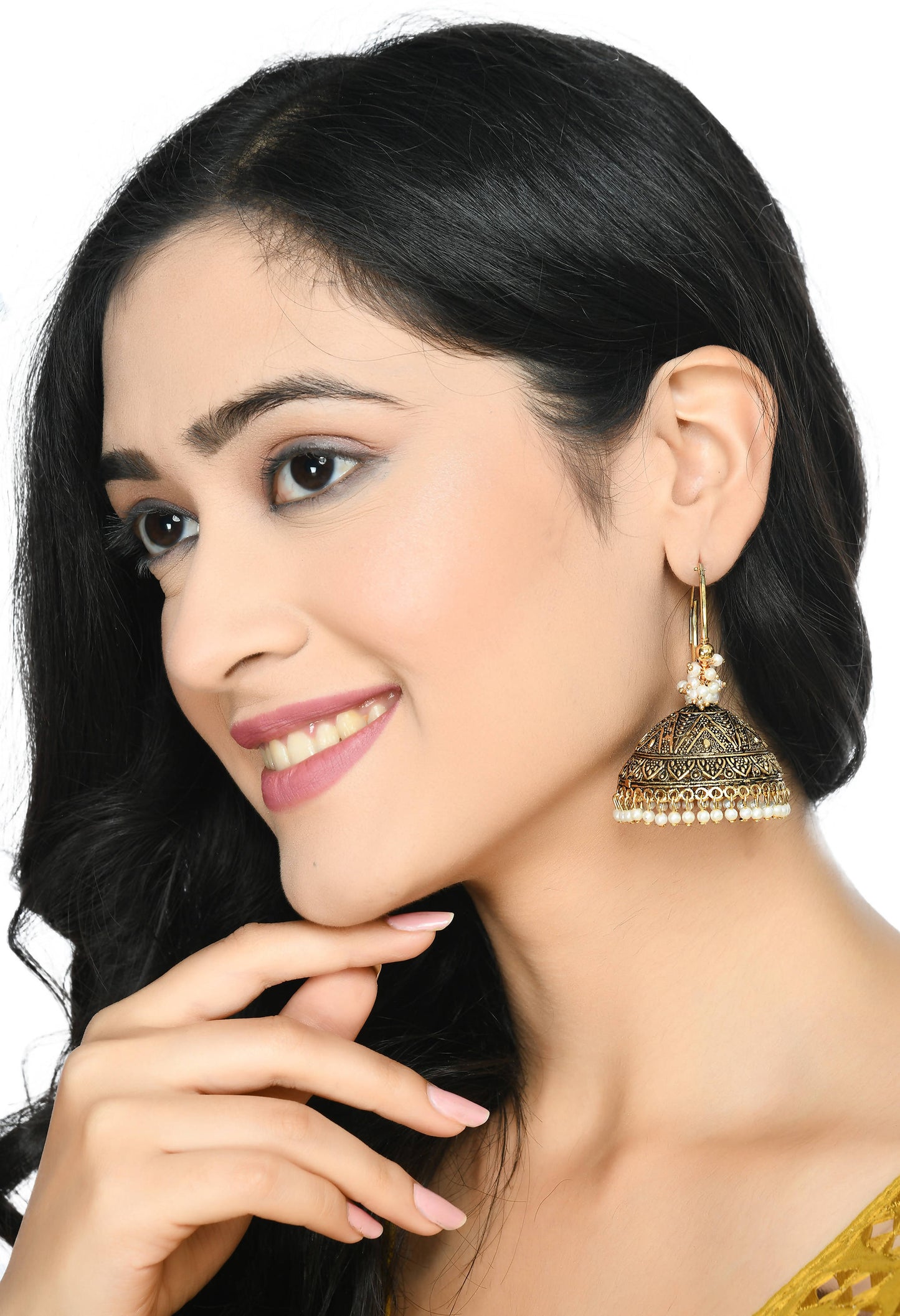 Mominos Fashion Johar Kamal Latest Designer Golden Color Jhumkas