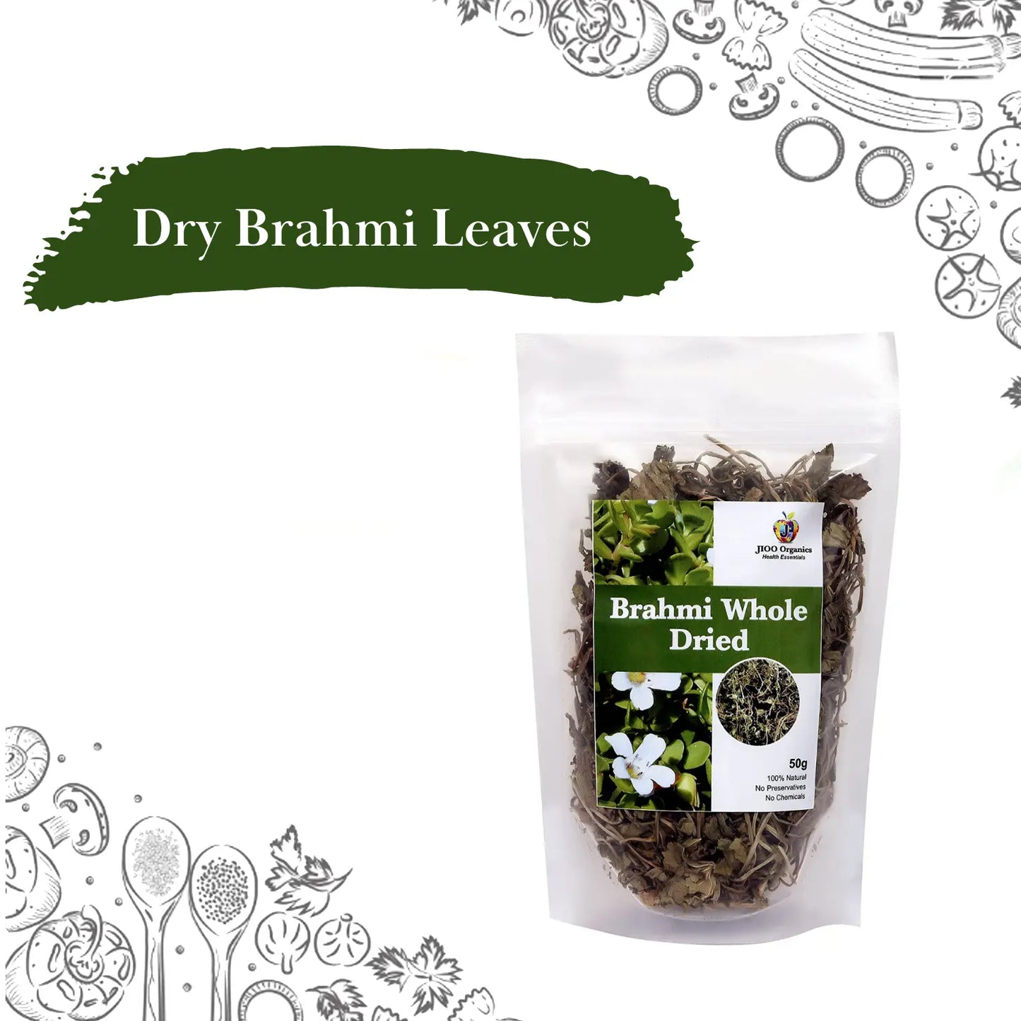 Jioo Organics Dry Brahmi Whool Dried Leaves - 50 gms
