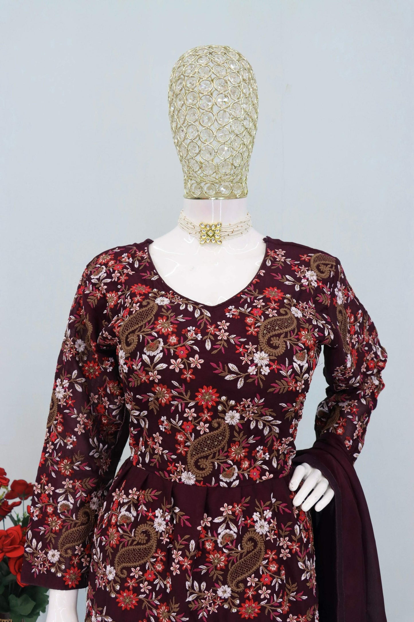 Anaita Purple Chiffon Embroidered With Sequins Work Salwar Suit