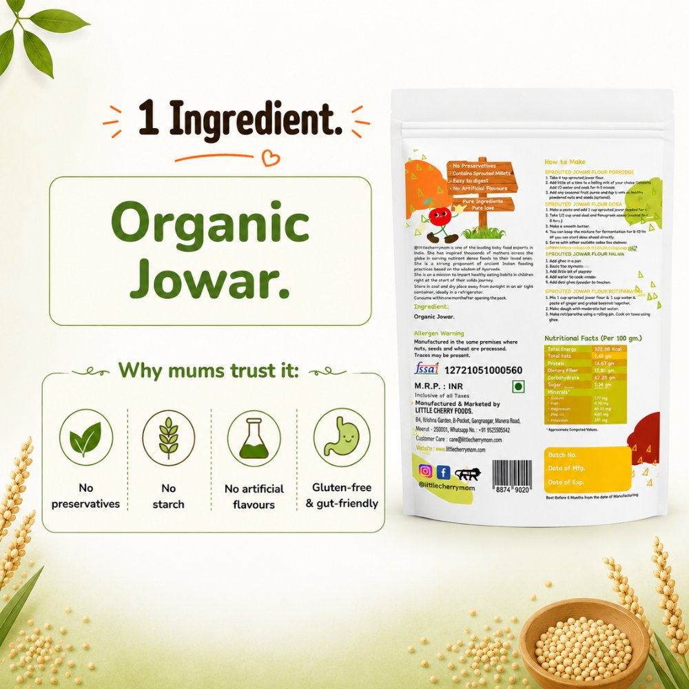Littlecherrymom Sprouted Jowar Flour