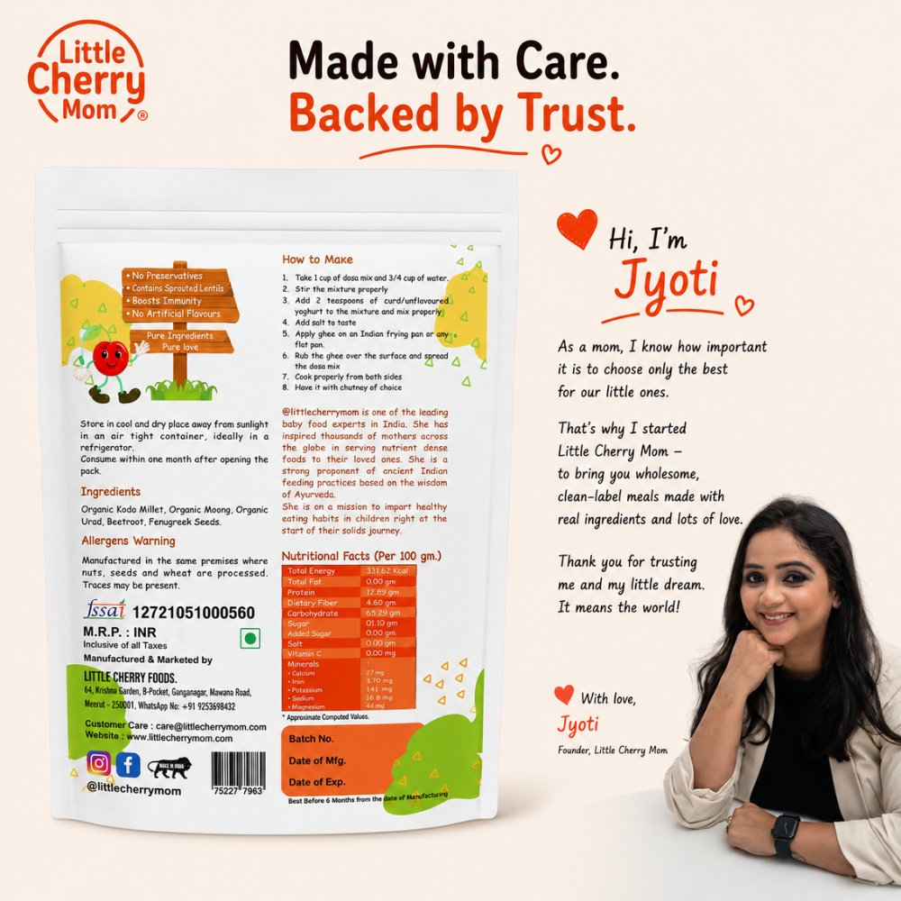 Littlecherrymom Beetroot Kodo Millet Instant Dosa