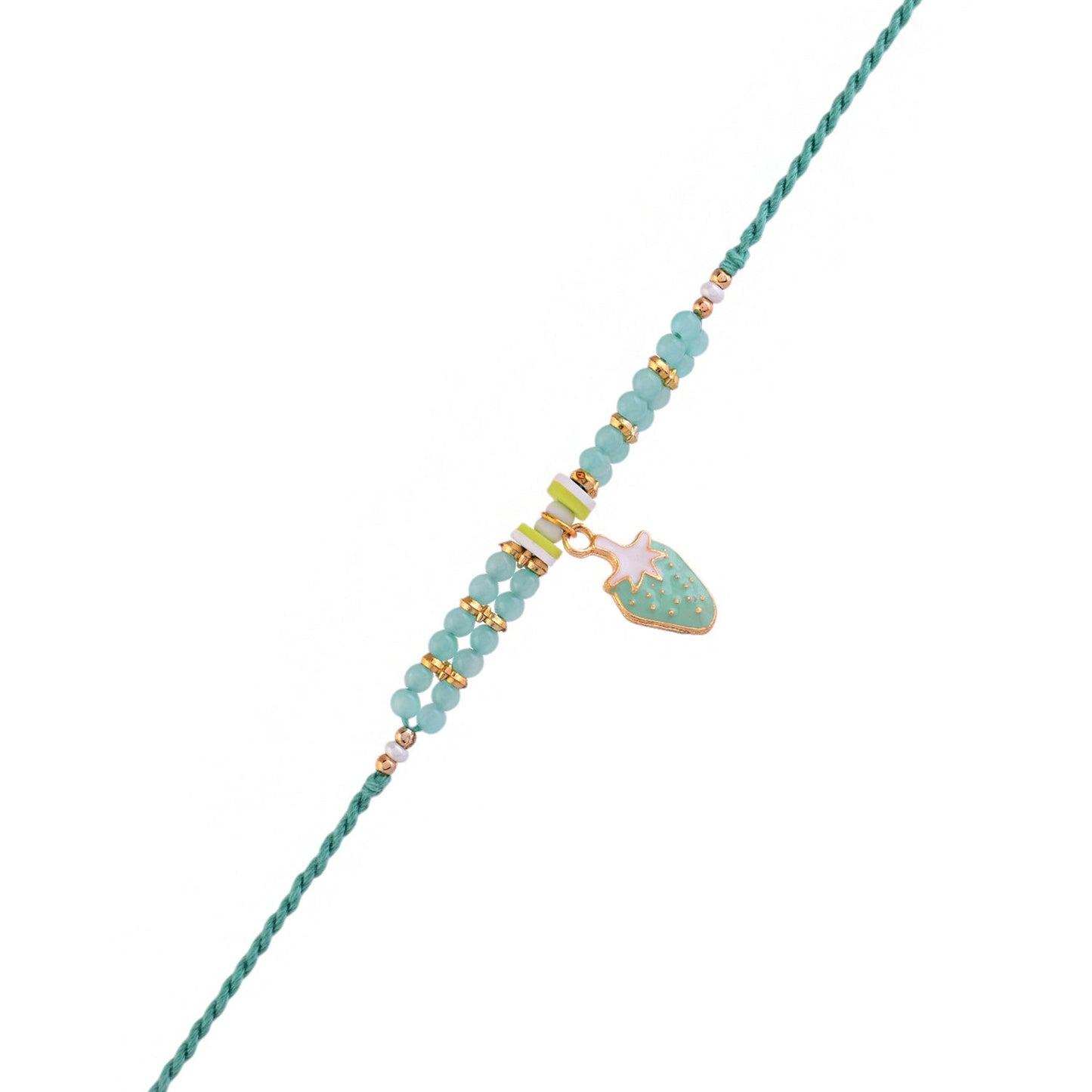 trueBrowns X Voylla Turquoise Beads Kid's Fruit Motif Rakhi For Kids