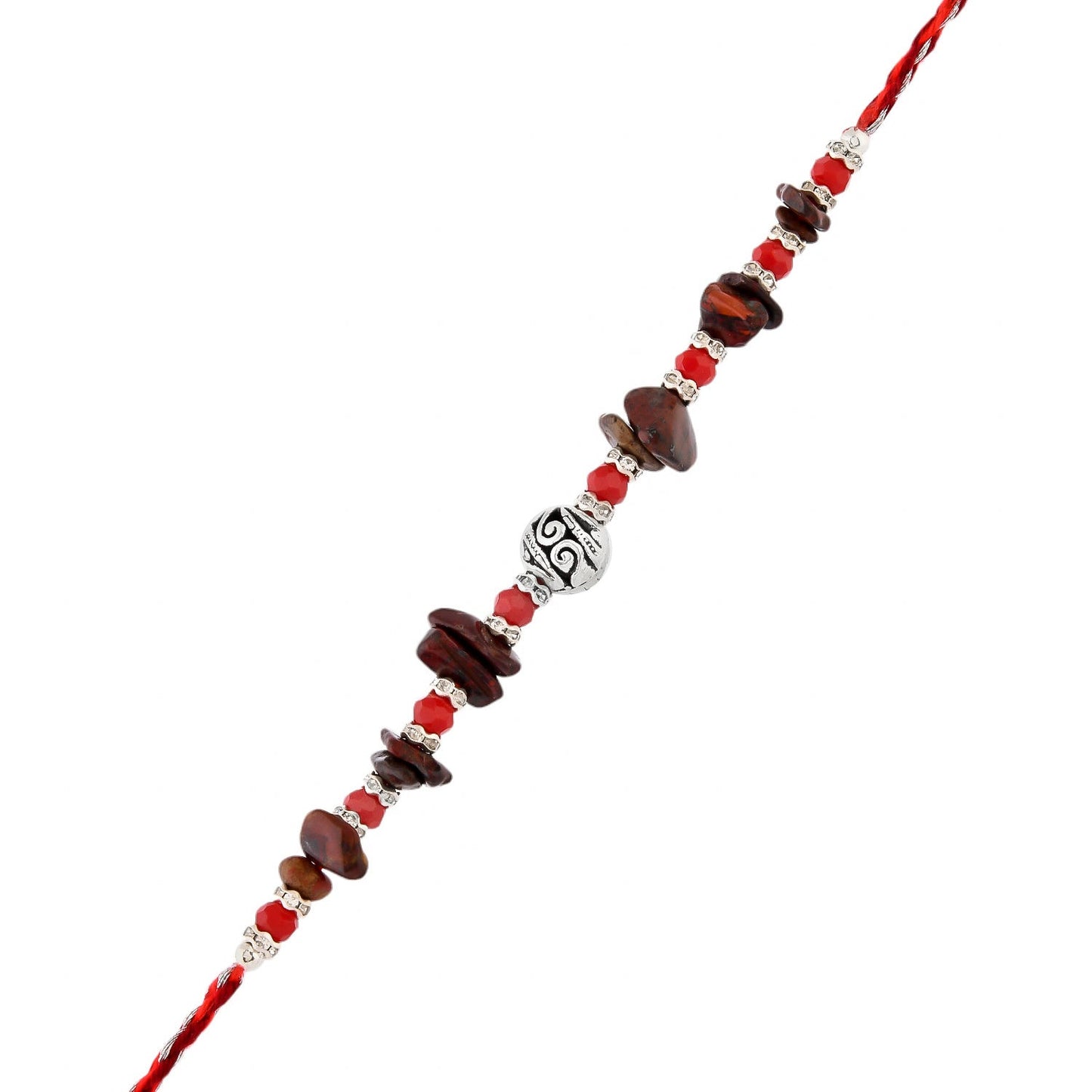 trueBrowns X Voylla Red Beads Bohemian Motif Thread Rakhi For Brother