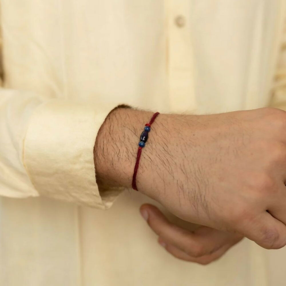 Indianvibez Bodh Rakhi For Courage Real Crystal Stone Rakhi With Authenticity Certificate
