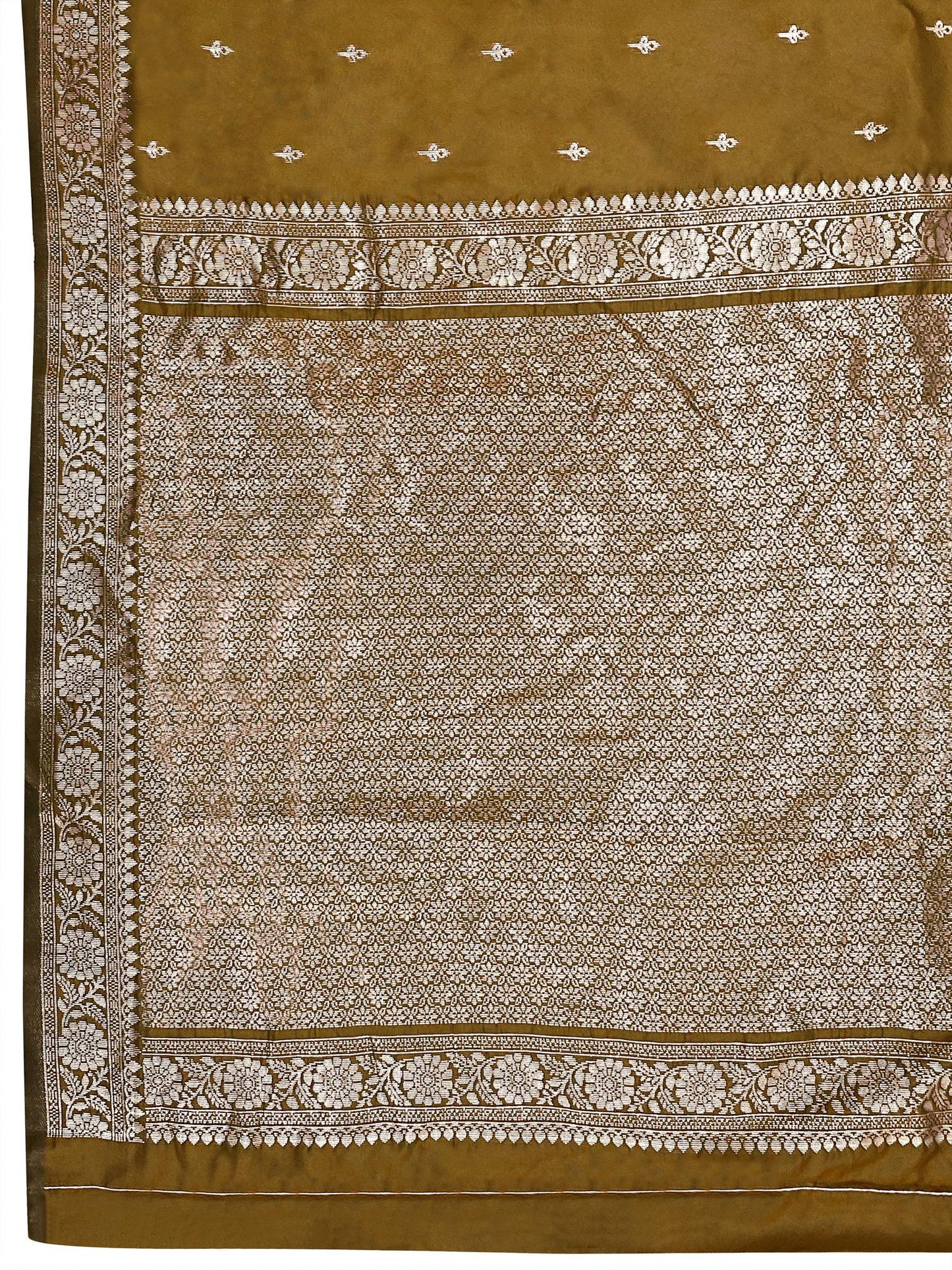 MANOHARI Banarasi Silk Blend Jacquard Work Saree - Yellow