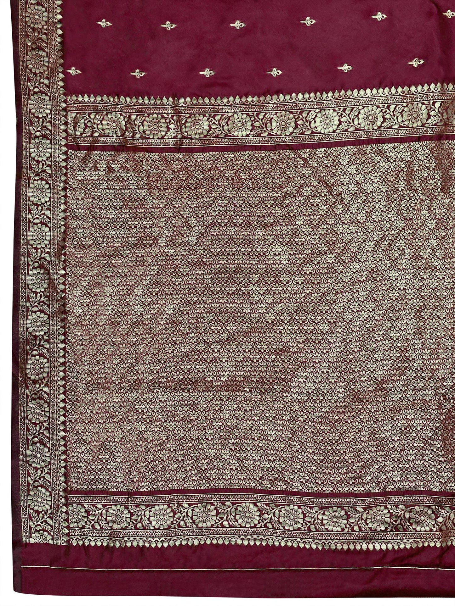 MANOHARI Banarasi Silk Blend Jacquard Work Saree - Red