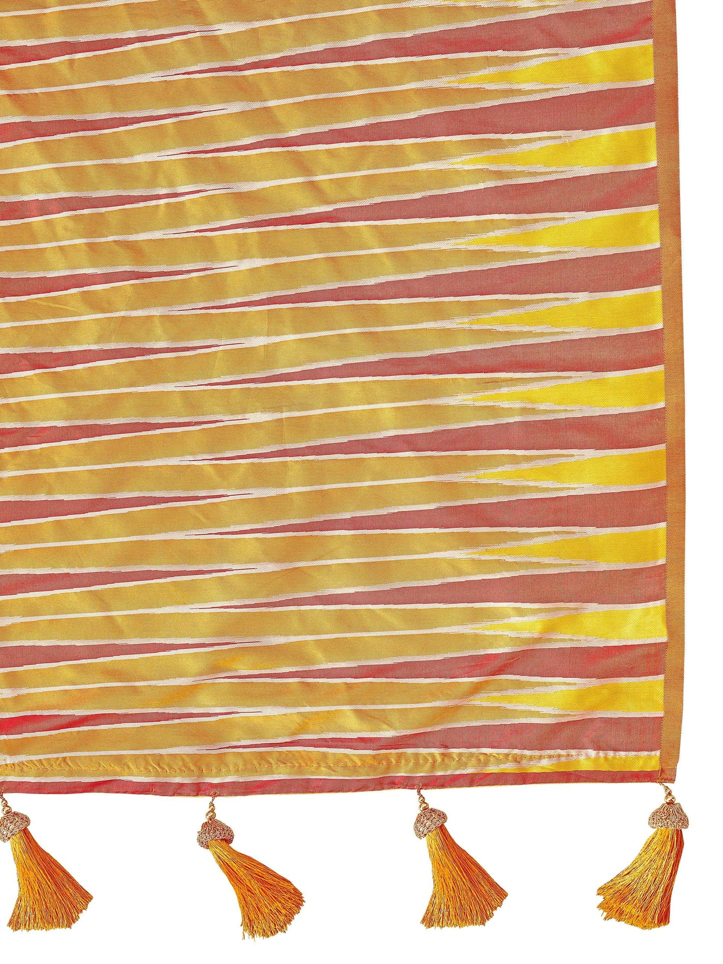 MANOHARI Banarasi Silk Blend Jacquard Work Saree - Yellow