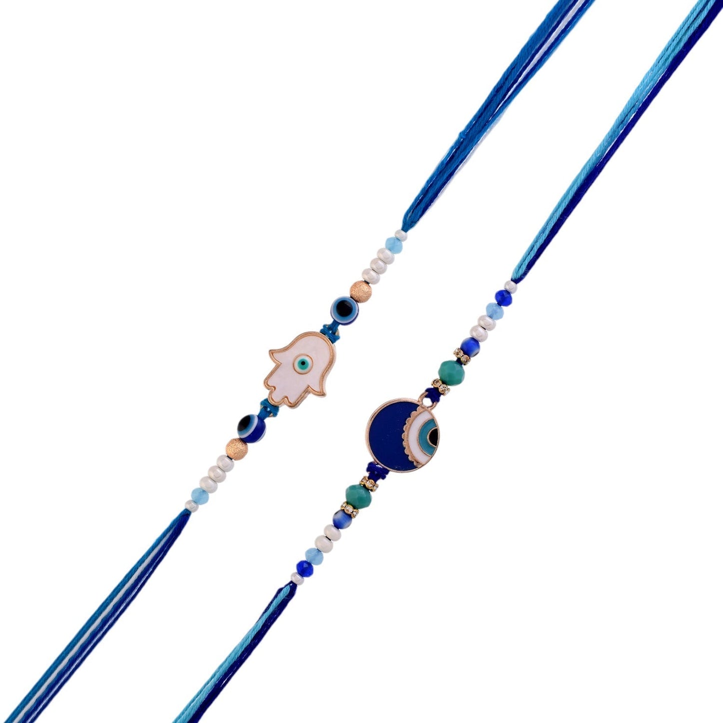 trueBrowns X Voylla Pack Of 2 Evil Eye Hamsa Charms Men's Rakhis