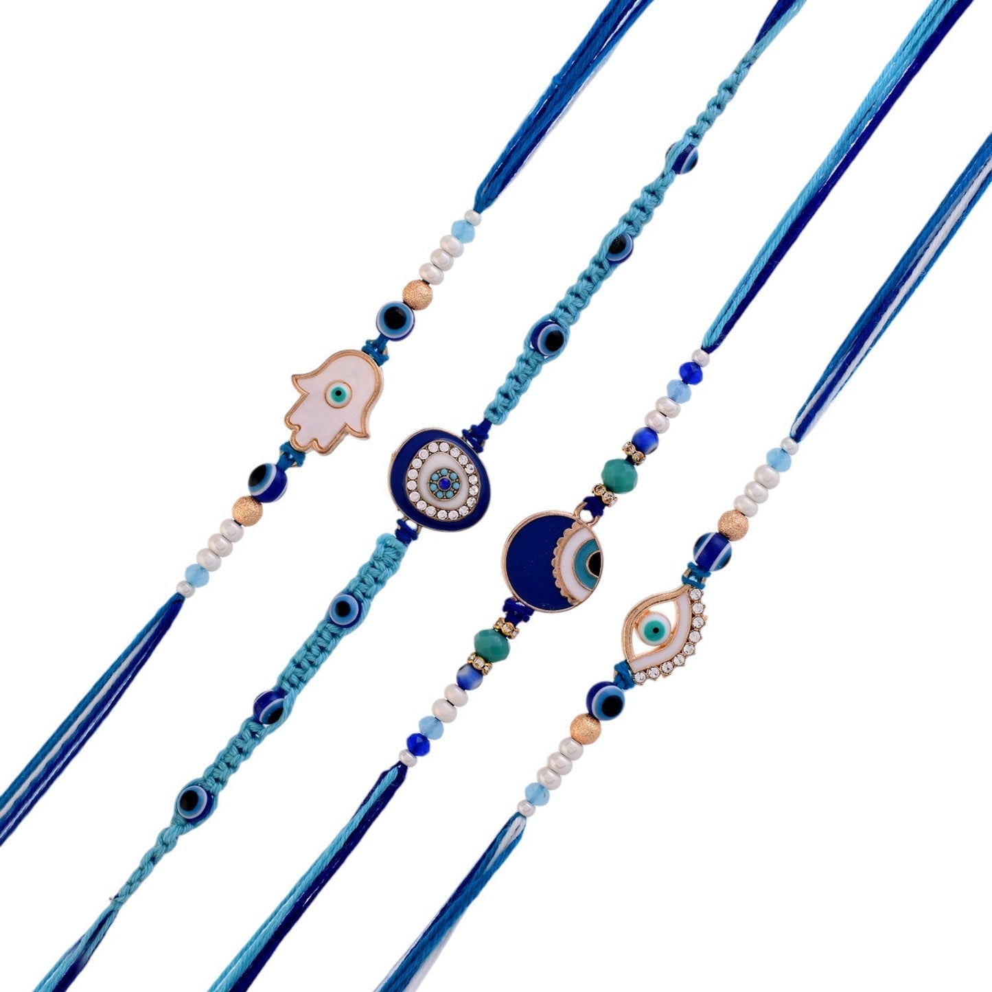 trueBrowns X Voylla Pack Of 4 Evil Eye Charms Men's Rakhis