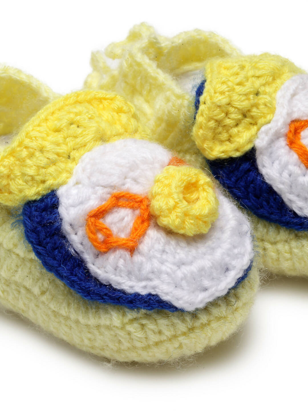 Chutput Kids Woollen Hand Knitted Self Desgin Booties - Yellow