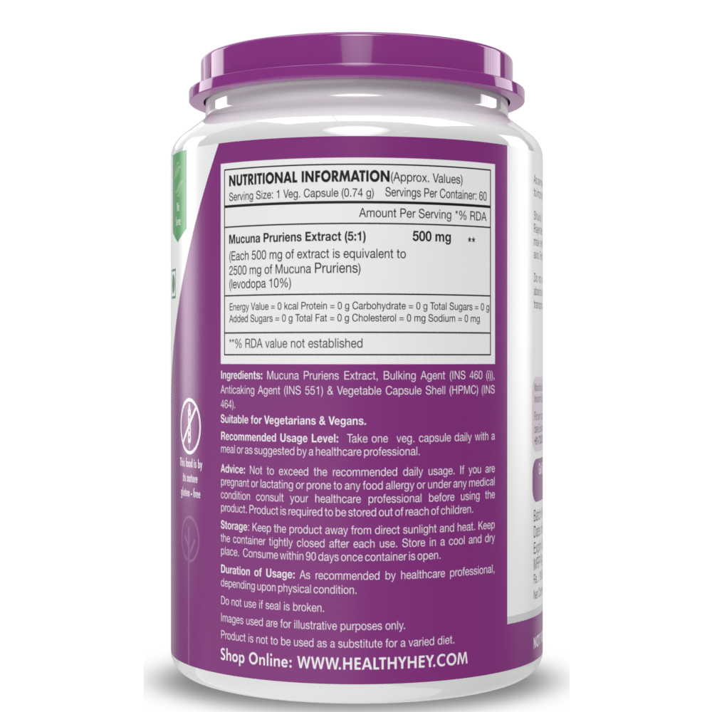 HealthyHey Kapikachhu Extract - 60 Veg Capsules
