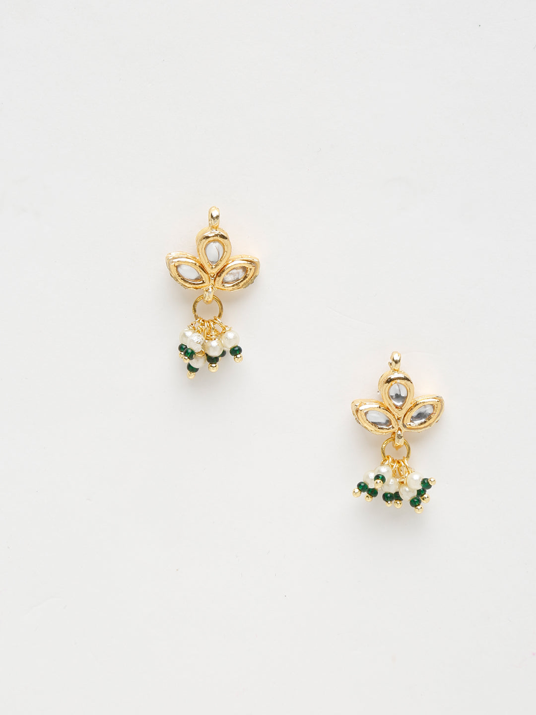 Gold-Polished Kundan Studs - Ruby Raang