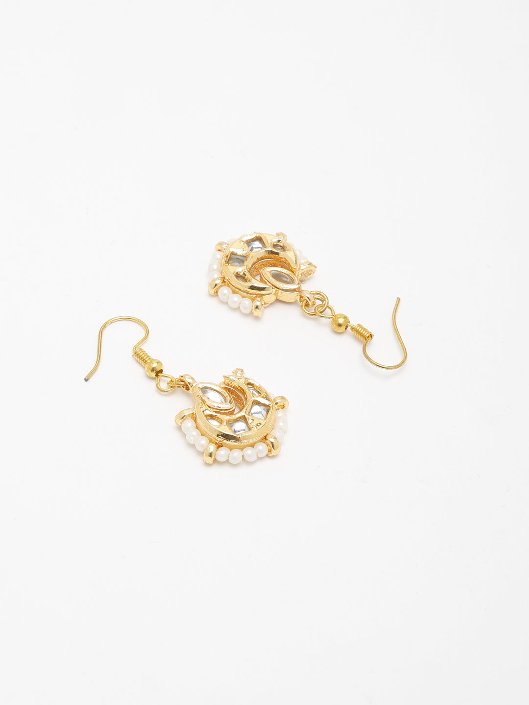 Gold-Polished Kundan Studs - Ruby Raang