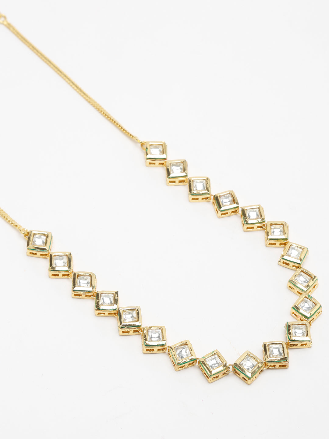 Gold-Polished Kundan Choker - Ruby Raang