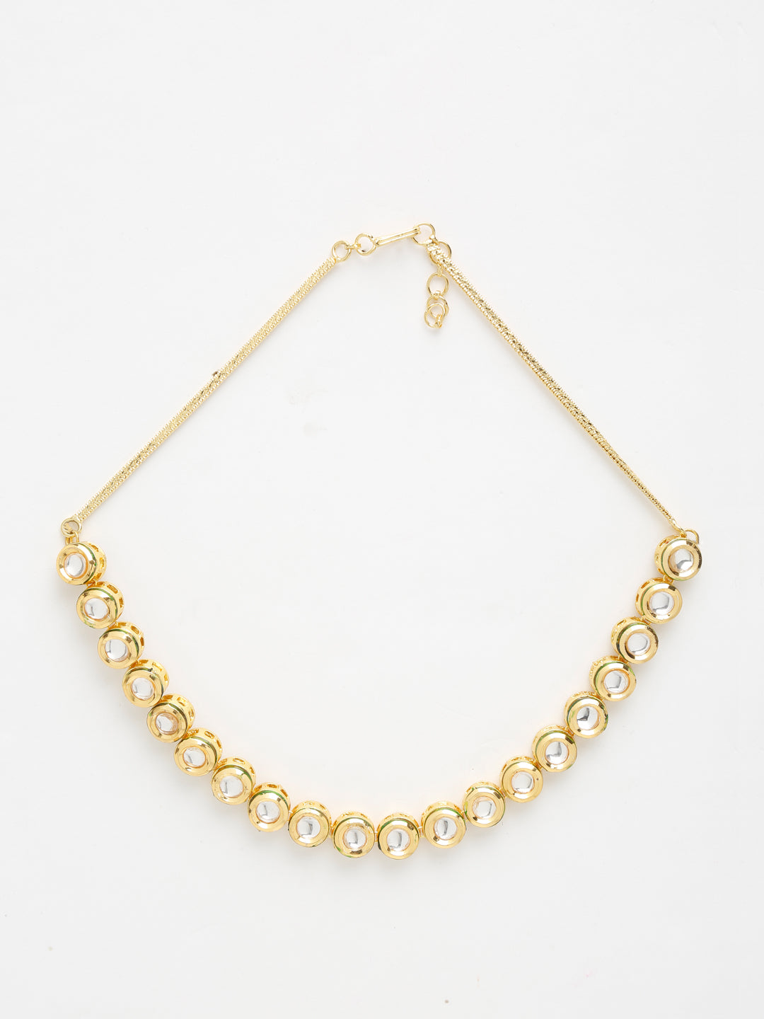 Gold-Polished Kundan Choker - Ruby Raang