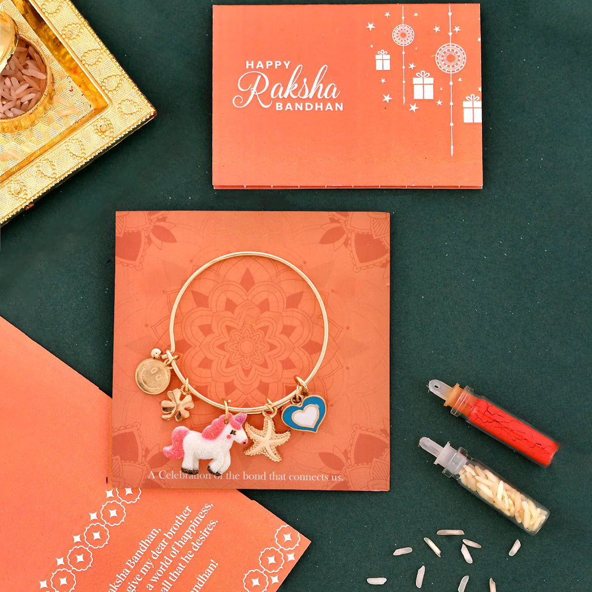 trueBrowns X Voylla Heart And Animals Charms Colorful Kids Rakhi