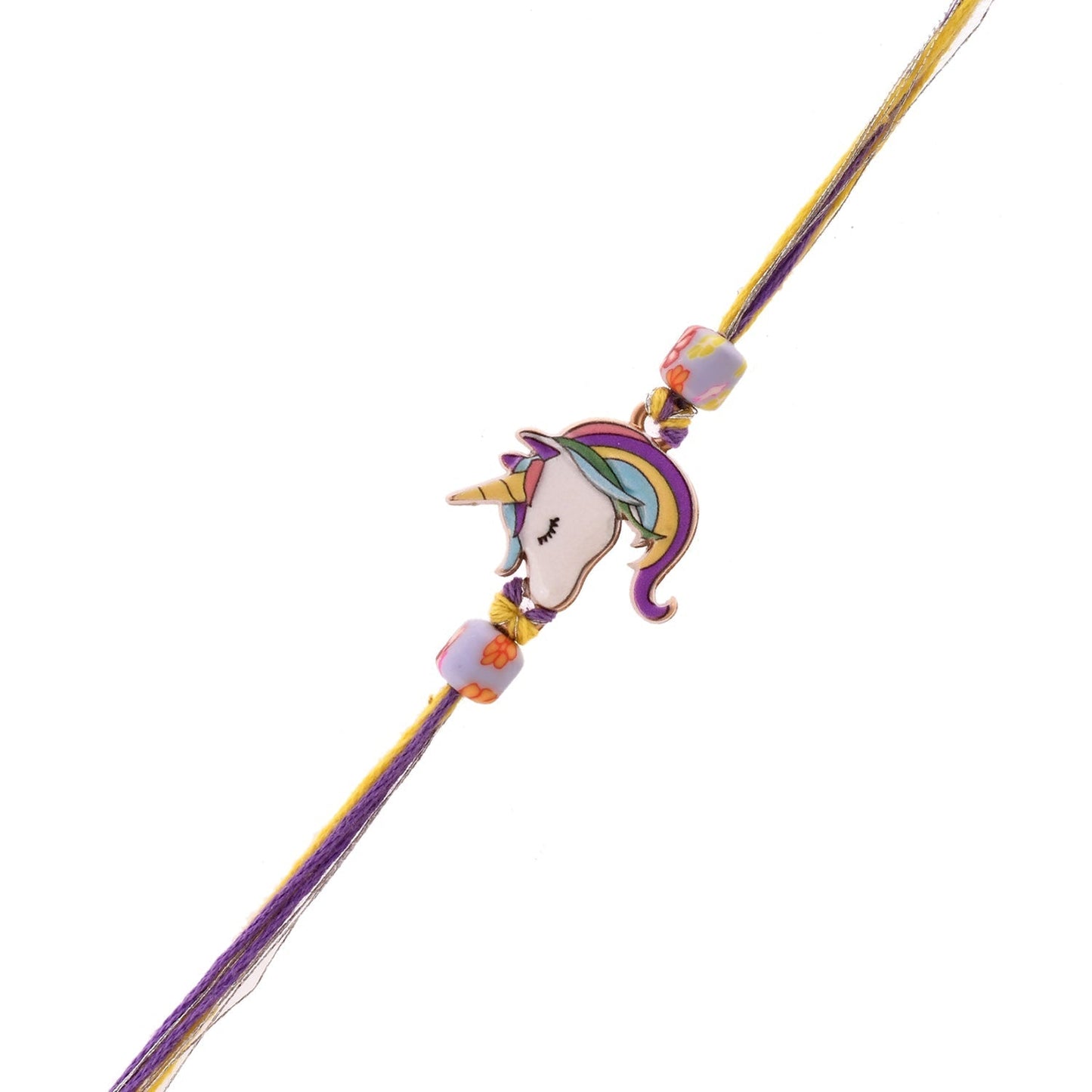 trueBrowns X Voylla Rainbow Unicorn Beaded Slip-On Rakhi For Kids