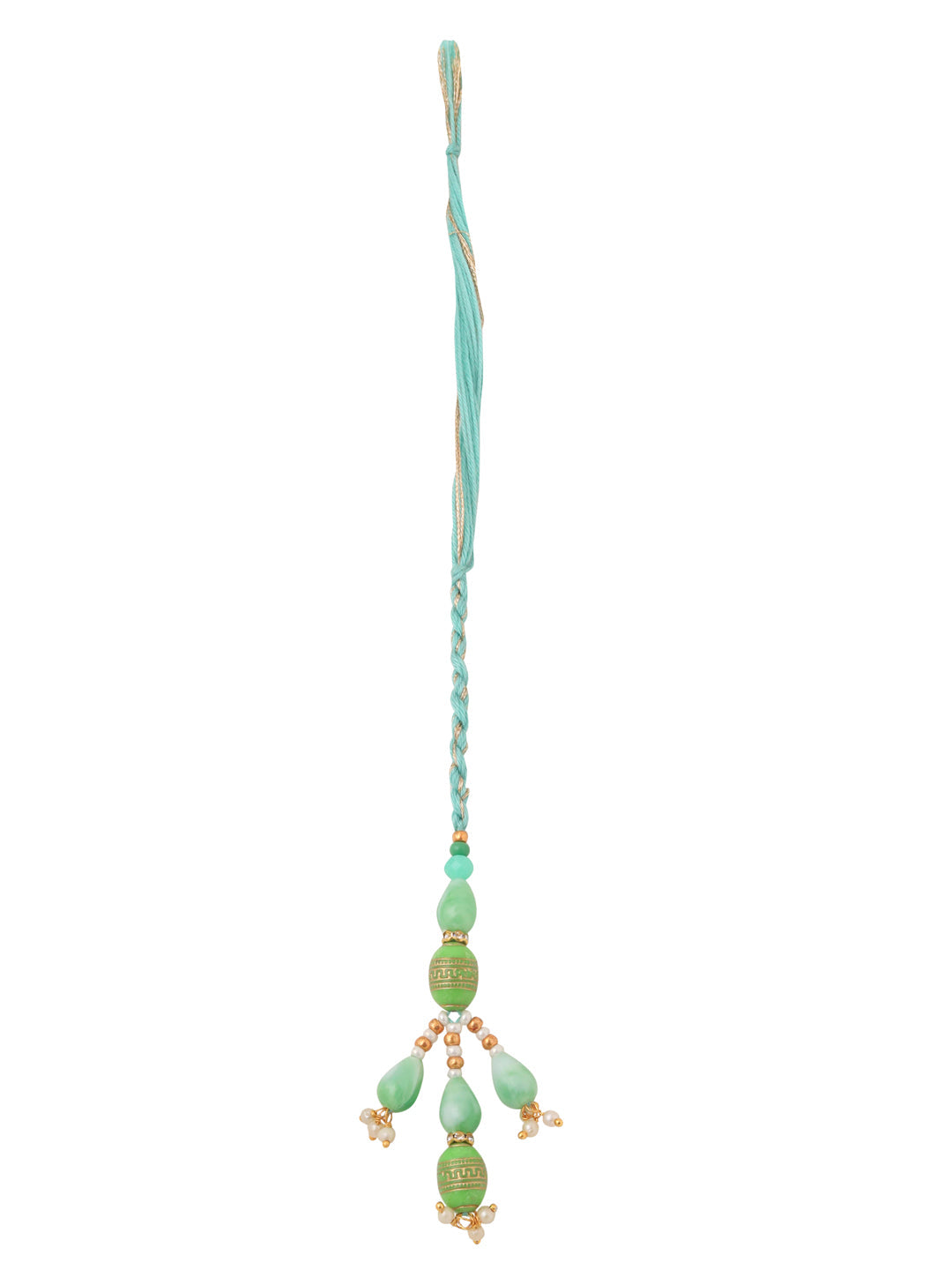 NVR Set of 2 Green Artificial Beads Bhaiya Bhabhi Rakhi, Combo for Rakshabandhan
