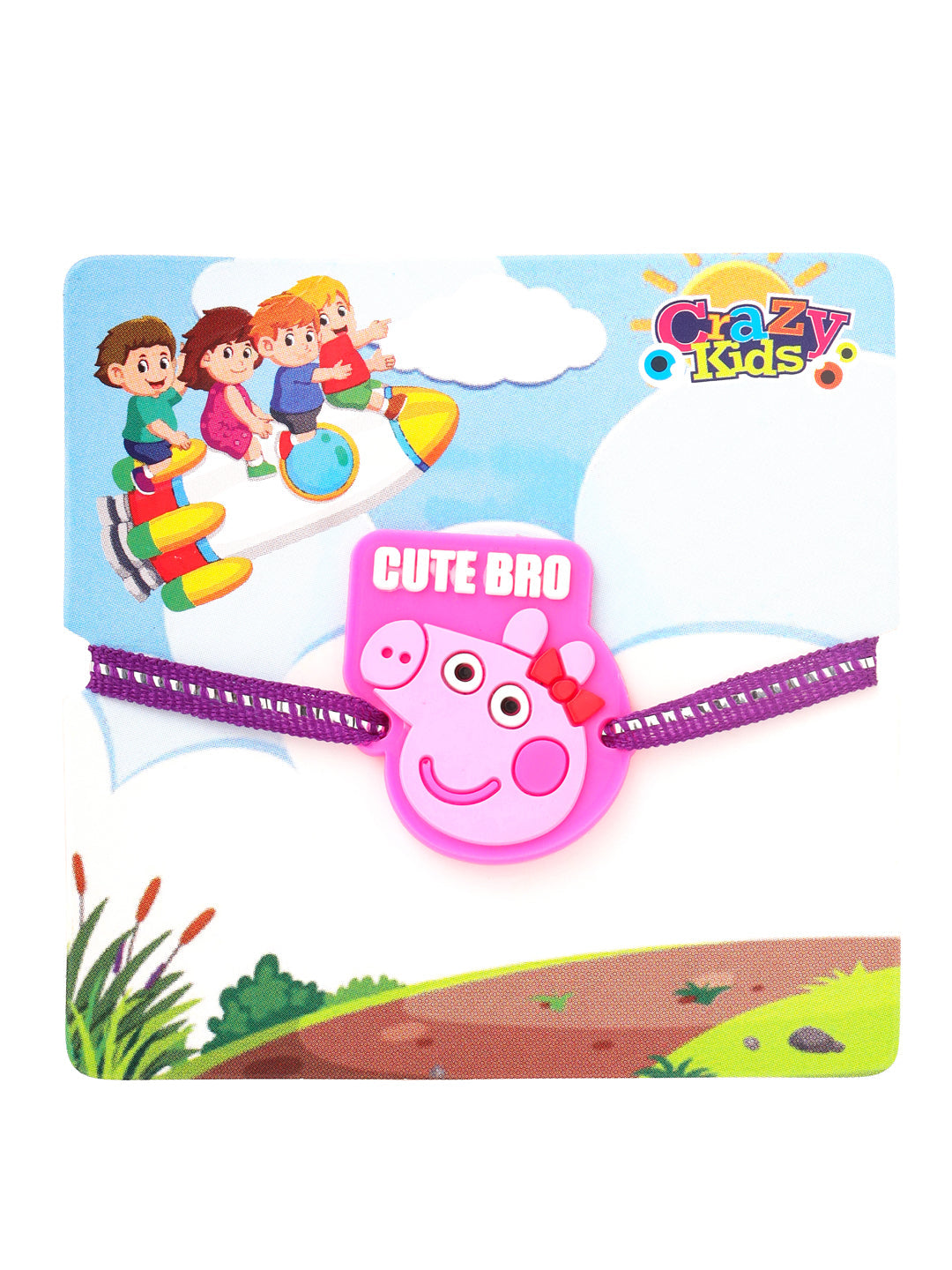 NVR Stylish Pink Cartoon Character Kids Rakhi, Combo for Rakshabandhan